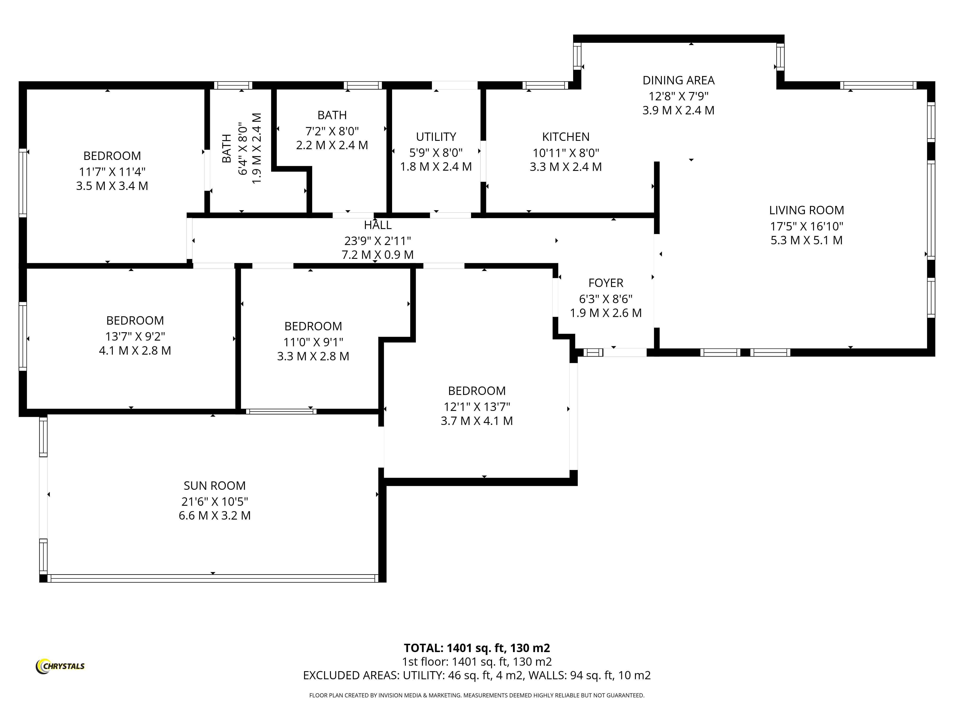 Floorplan — 23 Hilltop Rise, Douglas IM2 2LE.