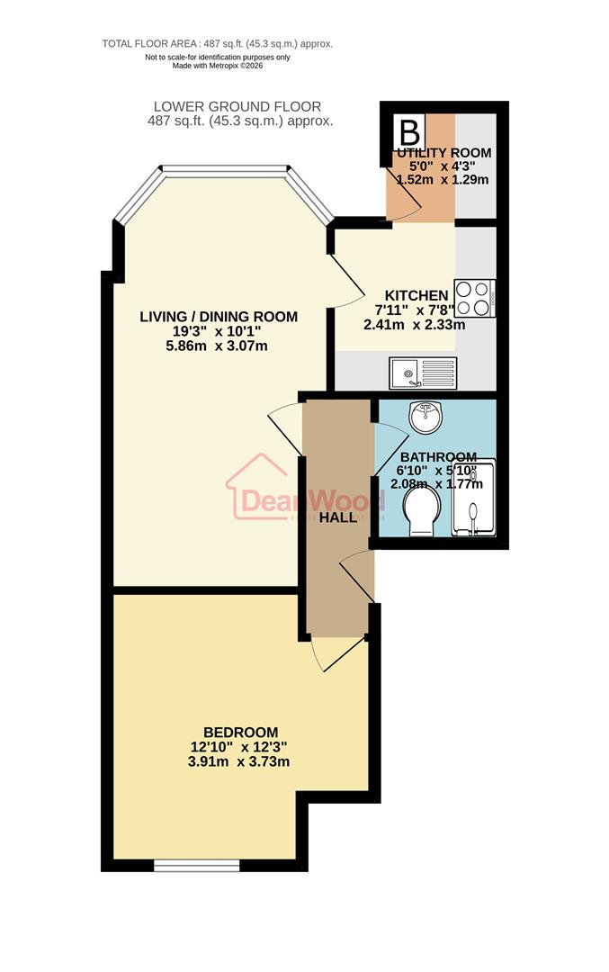Floorplan — Apartment. 1, Palm Court, 2 Derby Terrace, Douglas, Isle of Man.