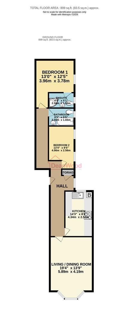 Floorplan — Apartment 2, Palm Court, 2 Derby Terrace, Douglas, Isle Of Man.
