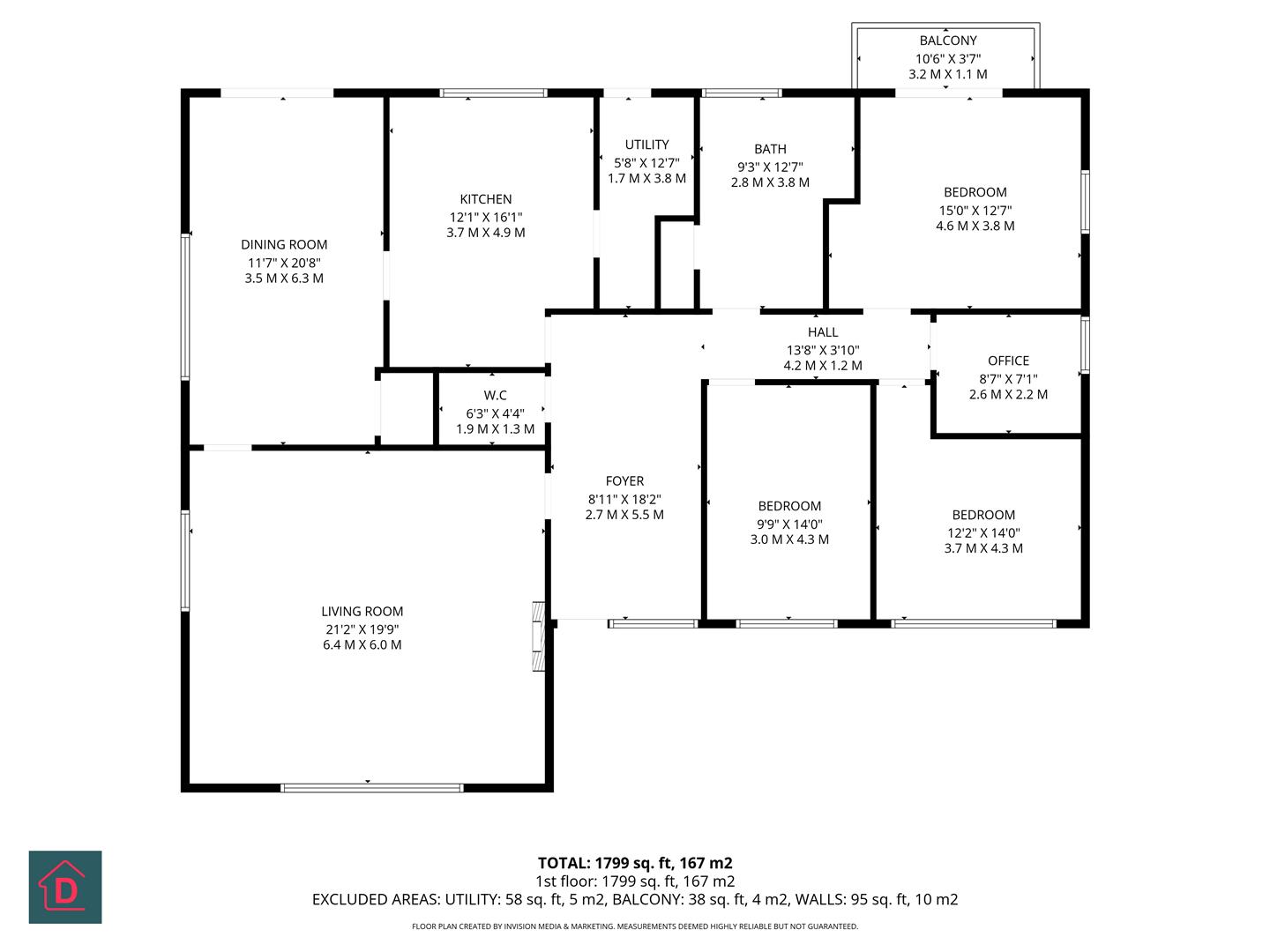 Floorplan — 6, Rosedene Close, Birch Hill, Onchan.