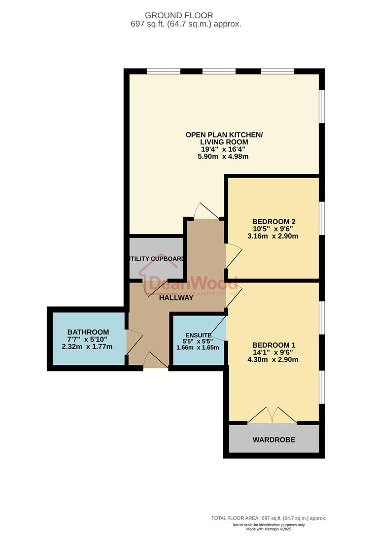 Floorplan — Apartment 9, Harris View Apartments, Douglas.
