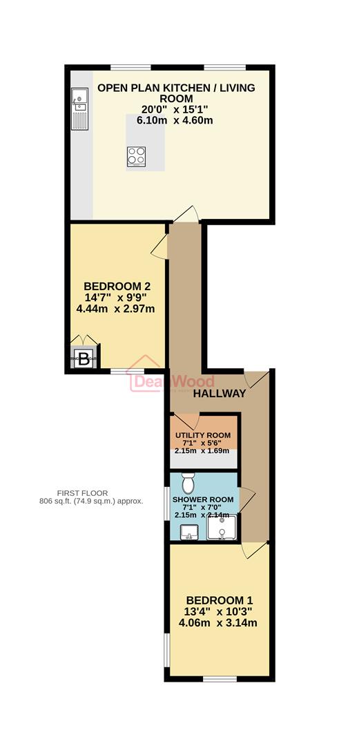 Floorplan — Apartment 2, 18 Derby Square, Douglas, Isle of Man.