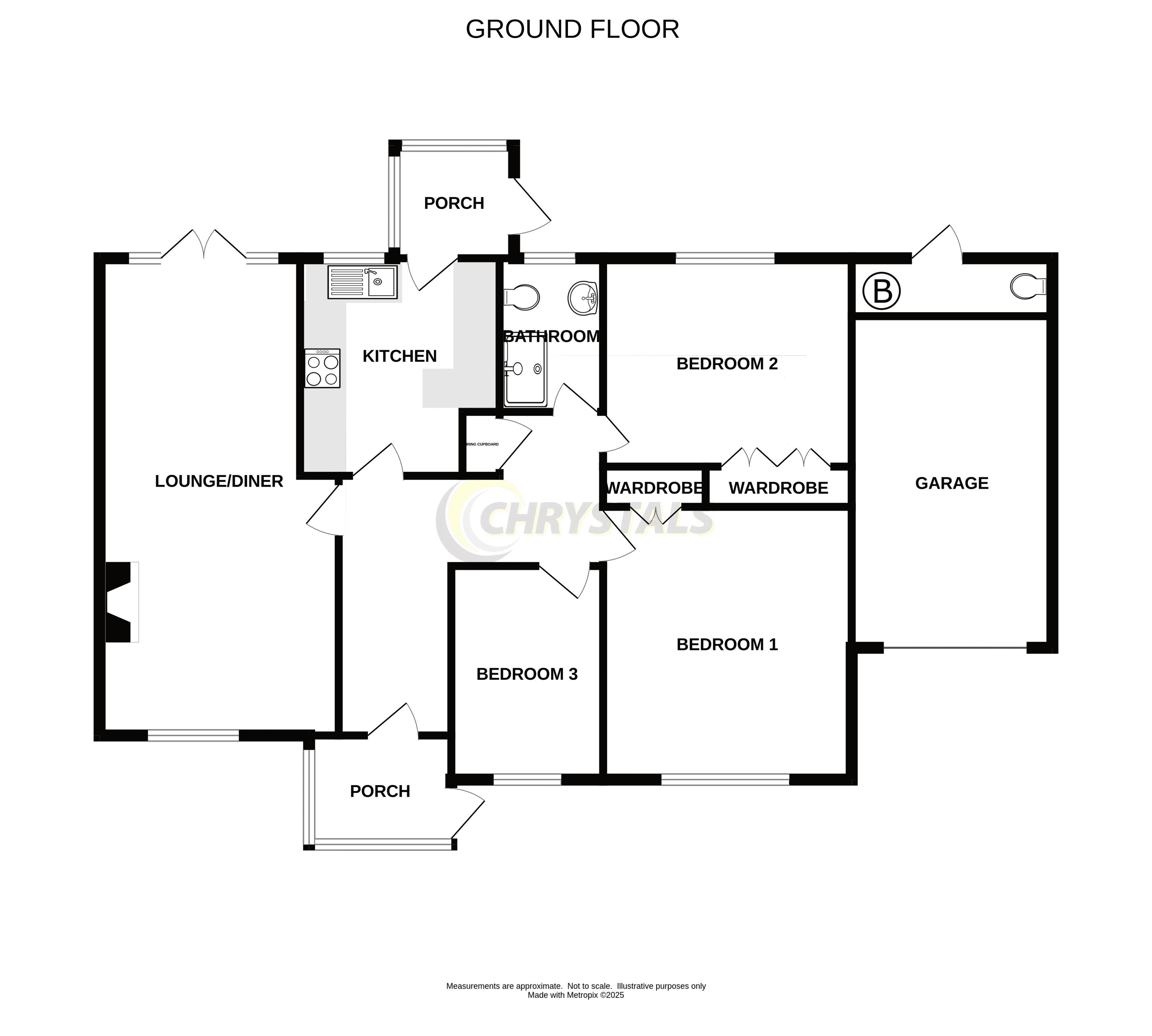 Floorplan — 3 Queens Drive, Peel IM5 1BH.