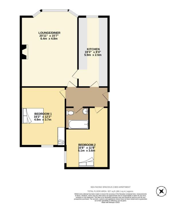 Floorplan — Apartment 14 Isle of Alanis, Ramsey.