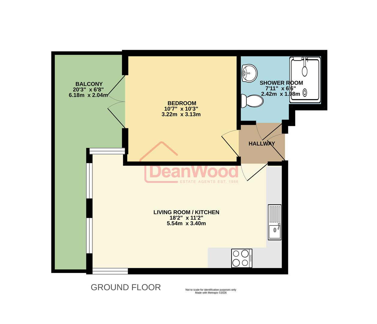 Floorplan — Apartment 4, Empress Apartments, Douglas.