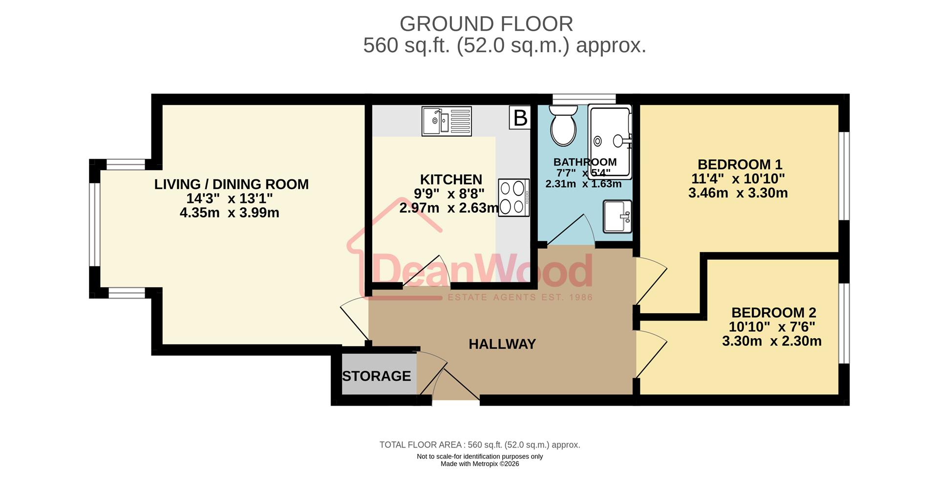 Floorplan — Apartment 1 Millennium Court, 62 Derby Road, Douglas.