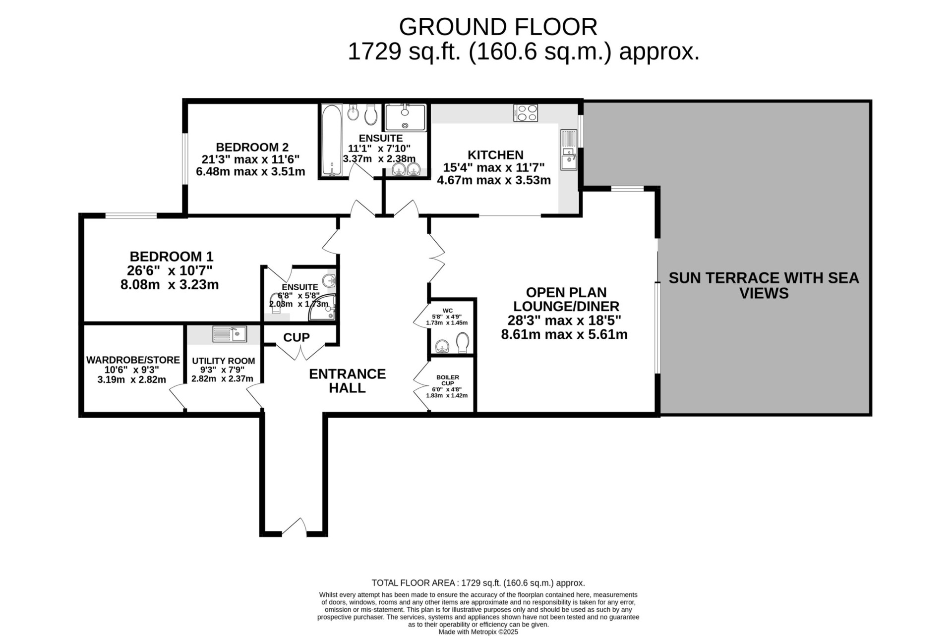 Floorplan — Apt. 5 Majestic Apartments, King Edward Road, Onchan, IM3 2BD.