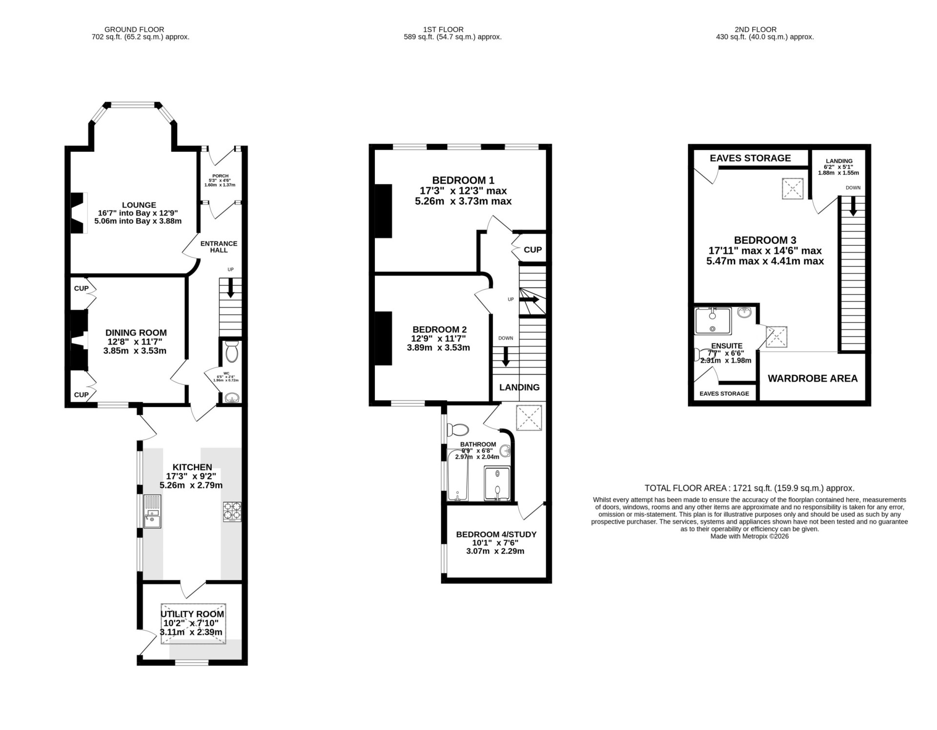 Floorplan — 4 Thorny Road + Single Garage, Douglas, IM2 5ED.