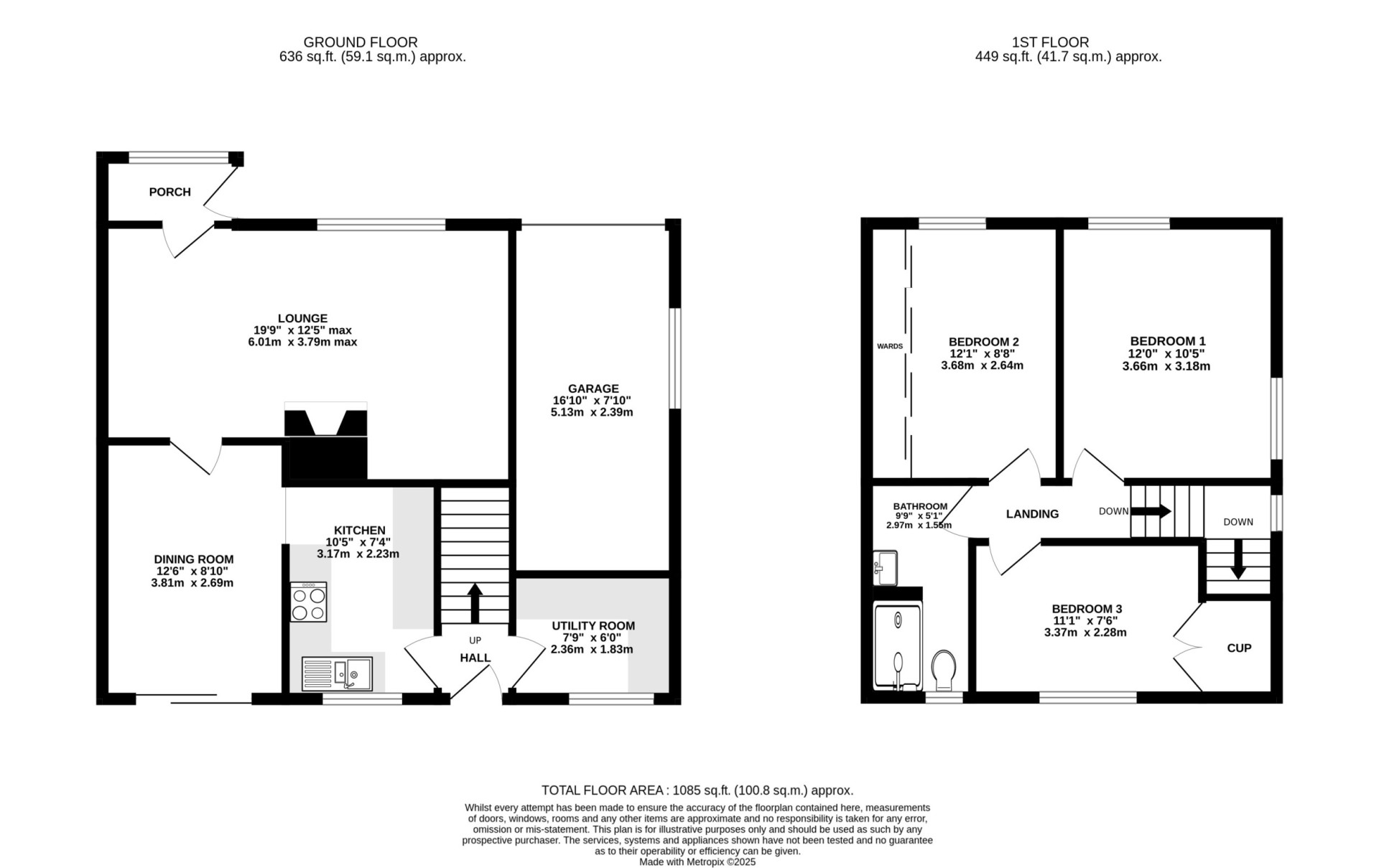Floorplan — 41 Lhon Vane Close, Onchan, IM3 3BB.