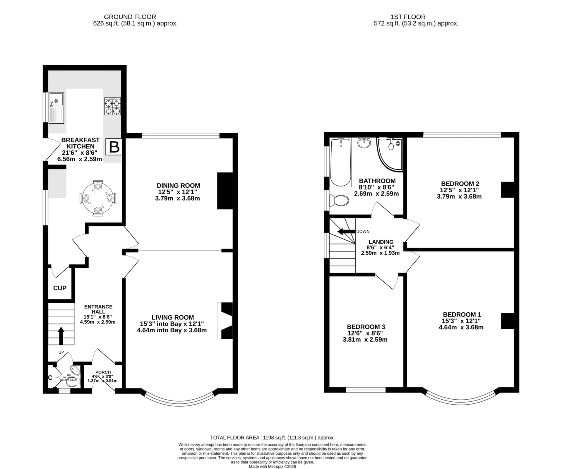Floorplan — 20 Ballakermeen Drive, Douglas, IM1 4HN.