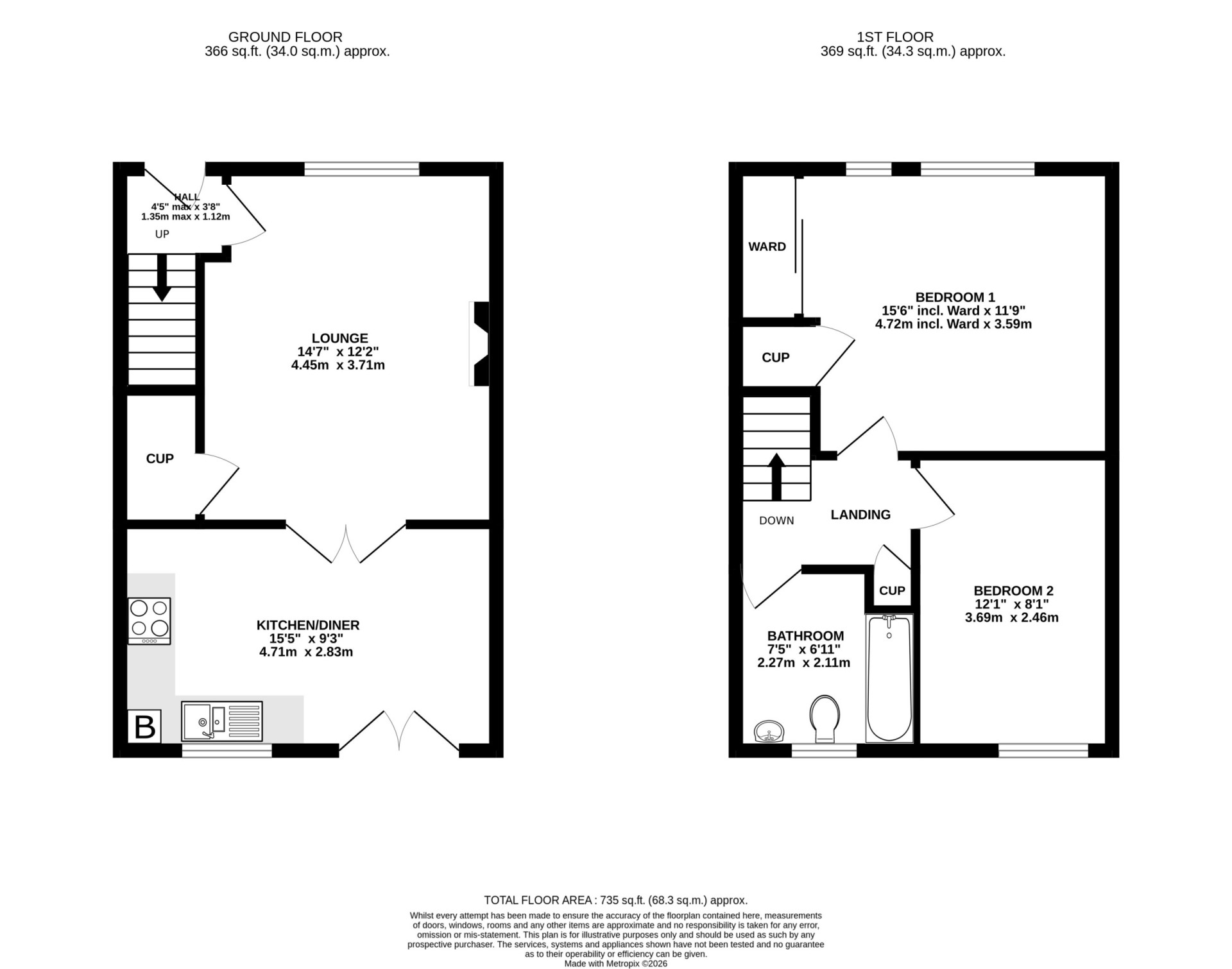Floorplan — 6 Teare Close, Reayrt Ny Cronk, Peel, IM5 1GT.