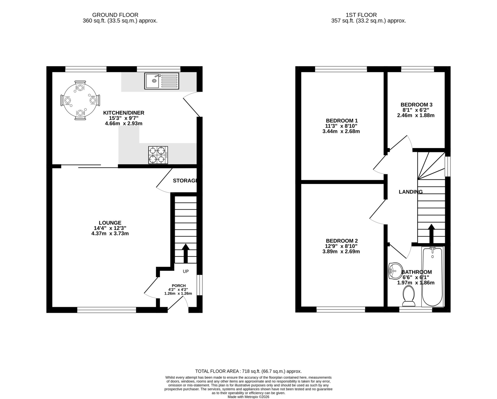 Floorplan — 14 Little Meddow, Andreas, IM7 4HY.