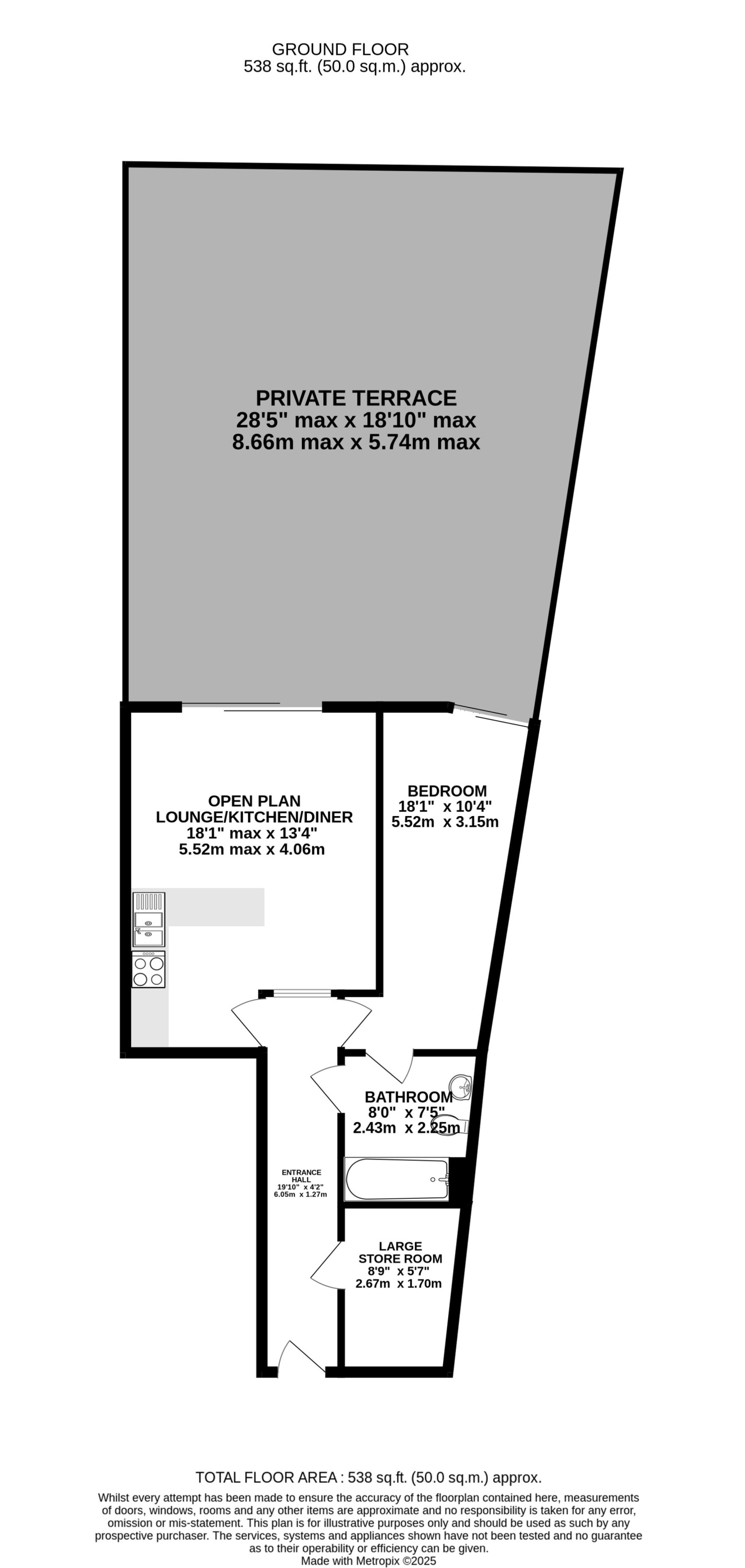 Floorplan — Apt. 62 Majestic Apartments + Single Garage, King Edward Road, Onchan, IM3 2BE.