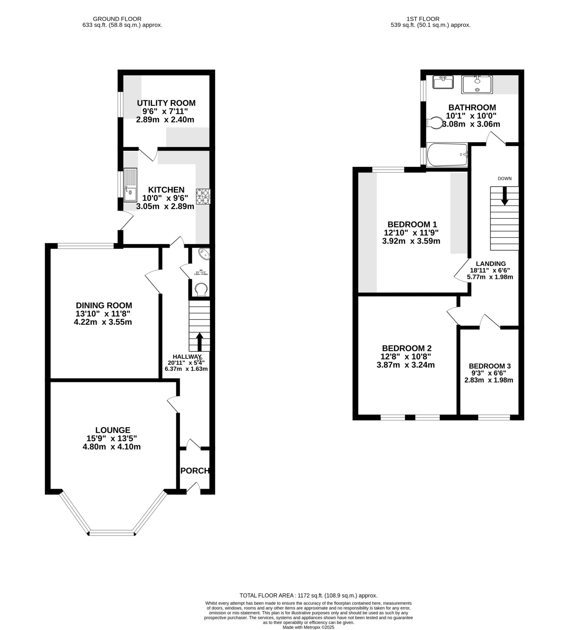 Floorplan — 1 Hanley Villas, Ramsey, IM8 3DH.