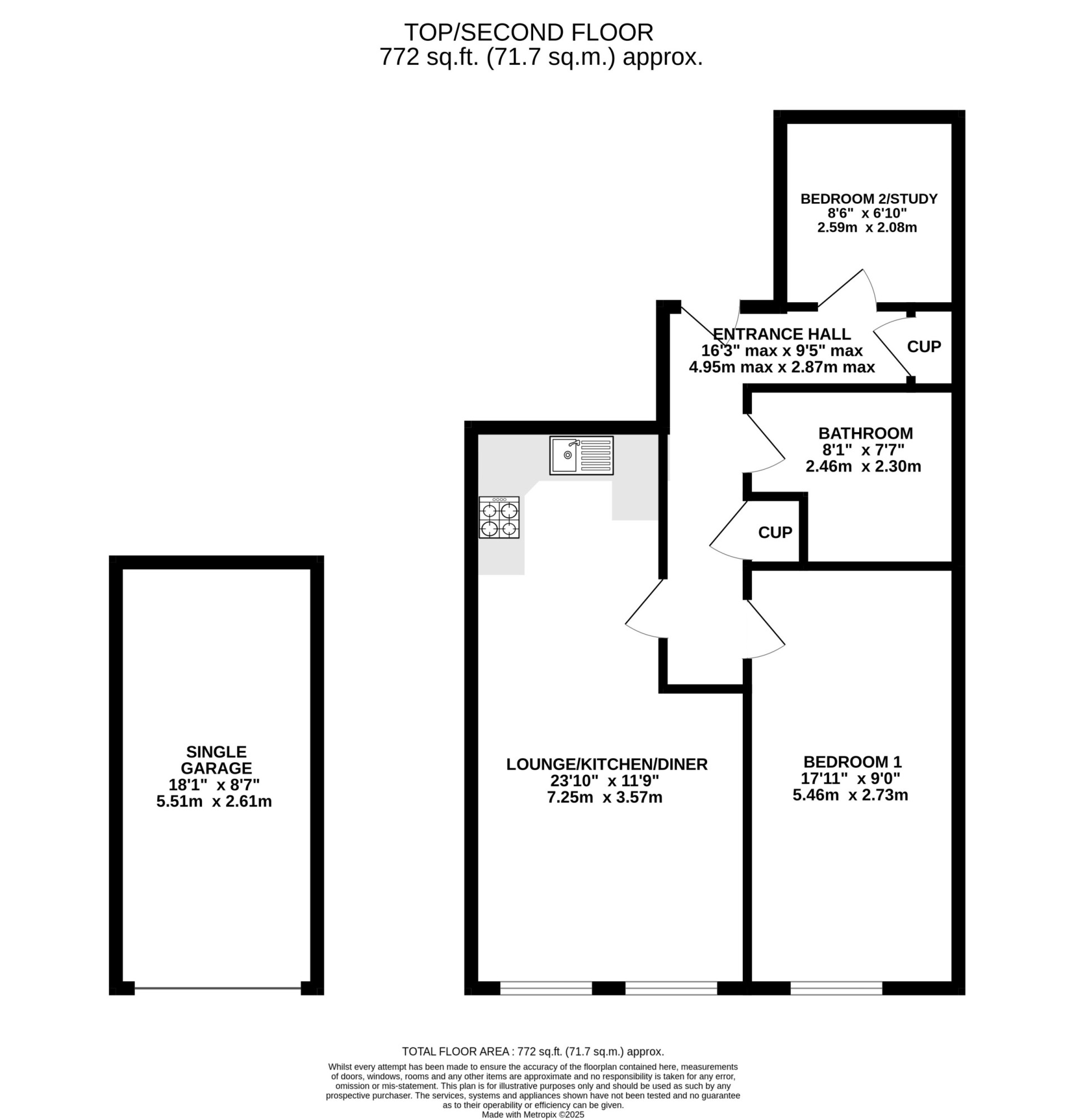 Floorplan — Apt. 8 Harris View Apartments, Mona Terrace, Douglas, IM1 3NA.