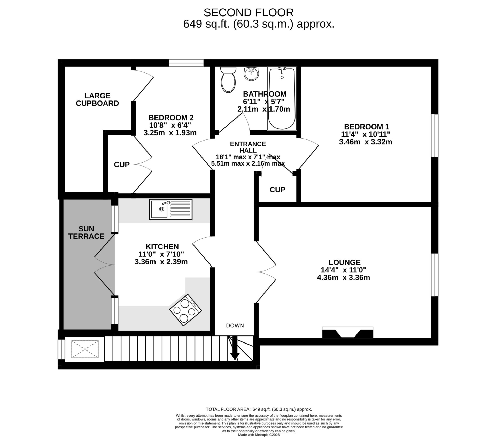 Floorplan — Apt. 2 Charles Street Close, Peel, IM5 1DT.