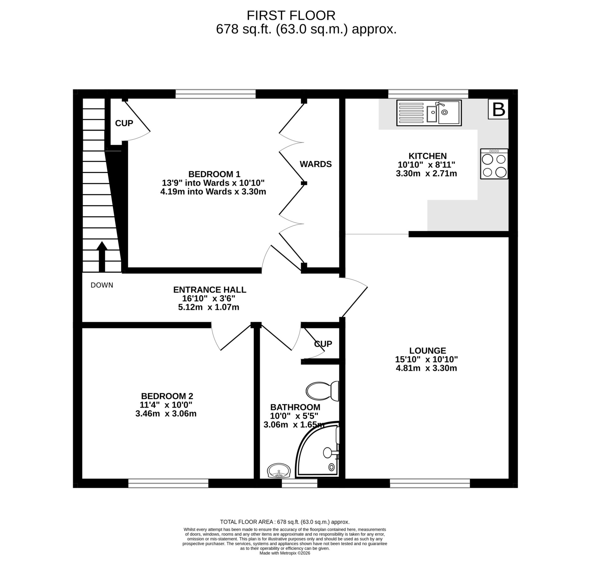 Floorplan — Apt. 6 Fuchsia Court, Hailwood Avenue, Douglas, IM2 7EL.