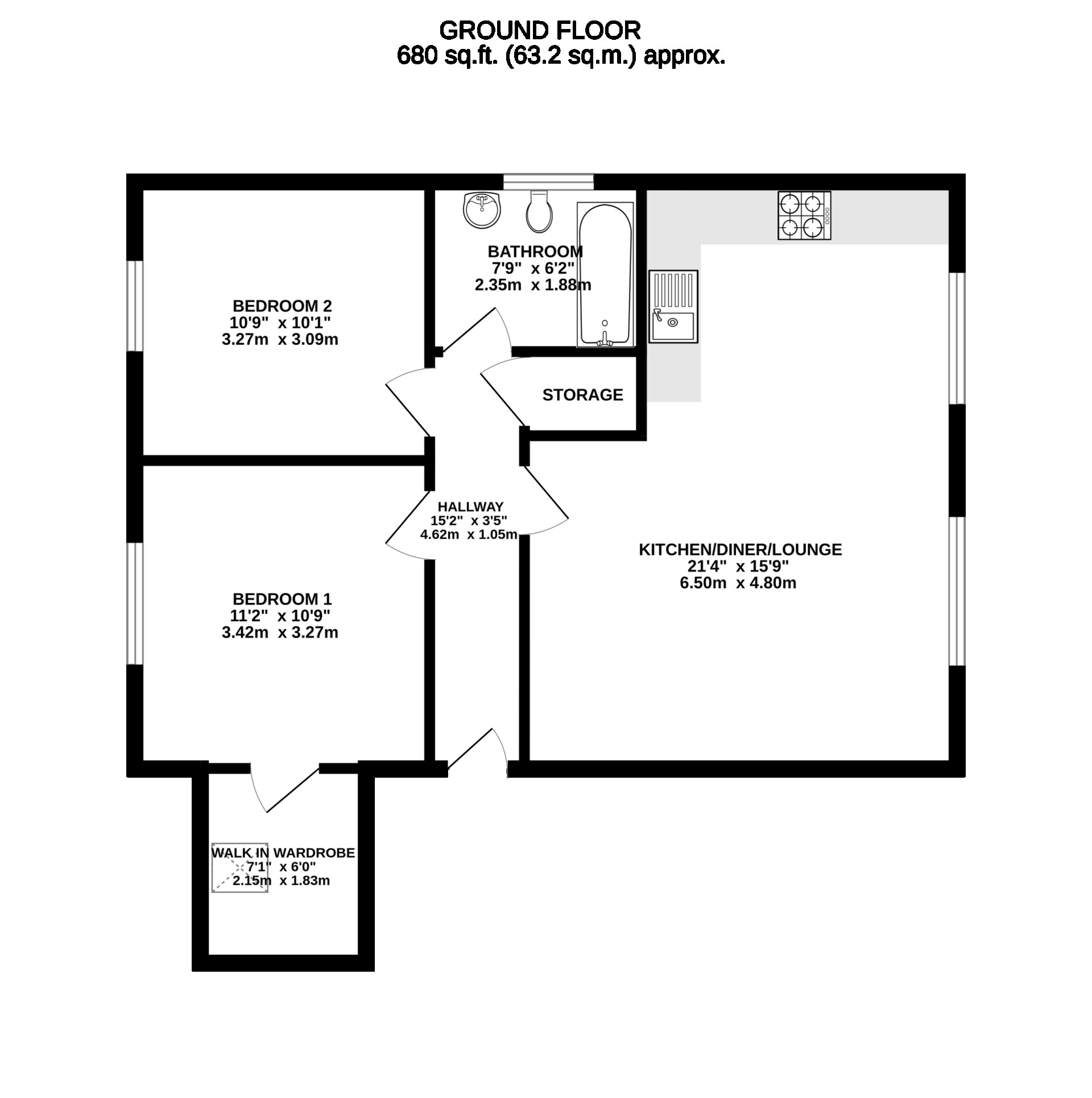 Floorplan — 3 Auldyn Court, Ramsey, IM8 2TP.