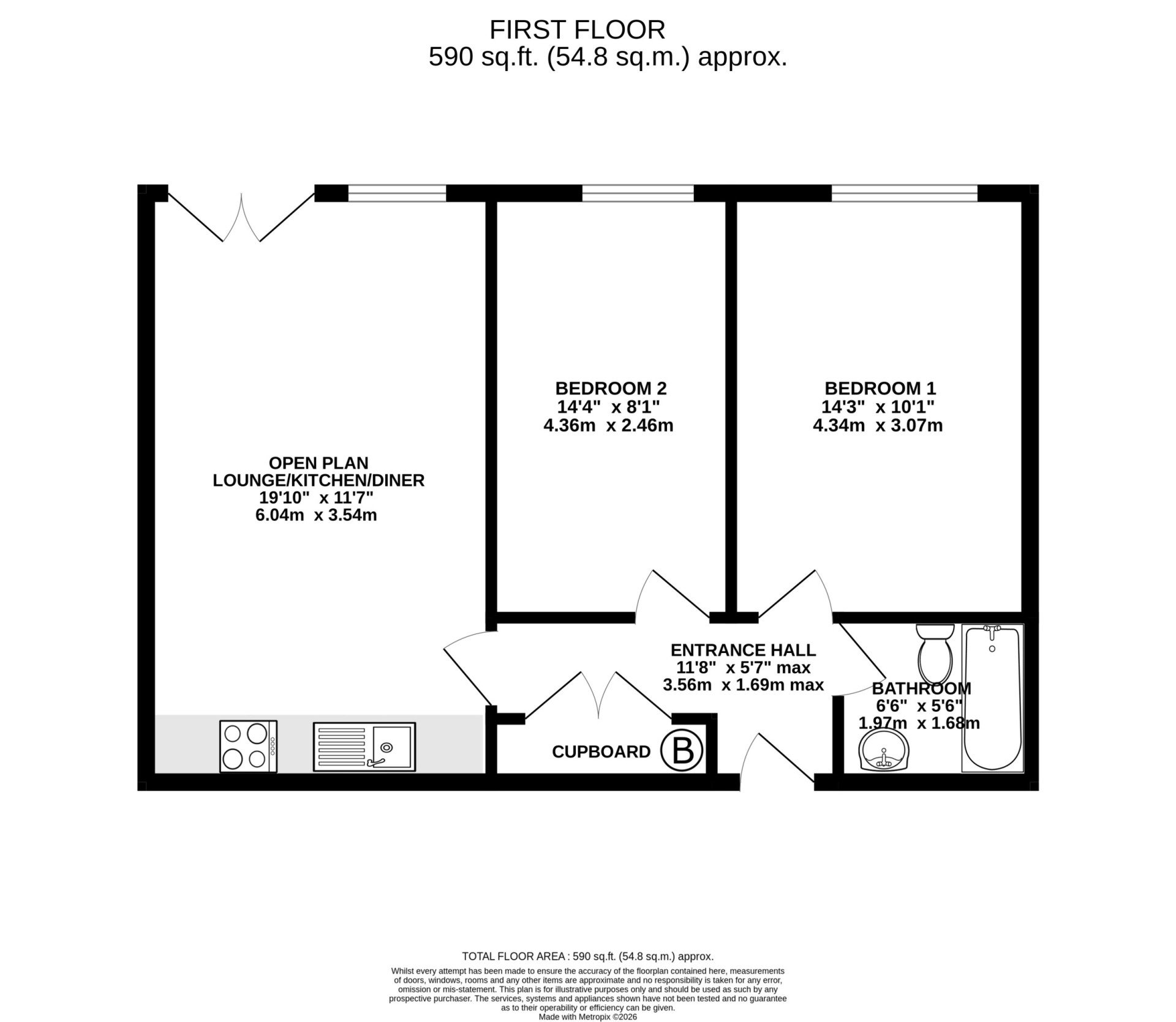 Floorplan — Apt. 27 Imperial Court, Castle Hill, Douglas, IM2 4AA.