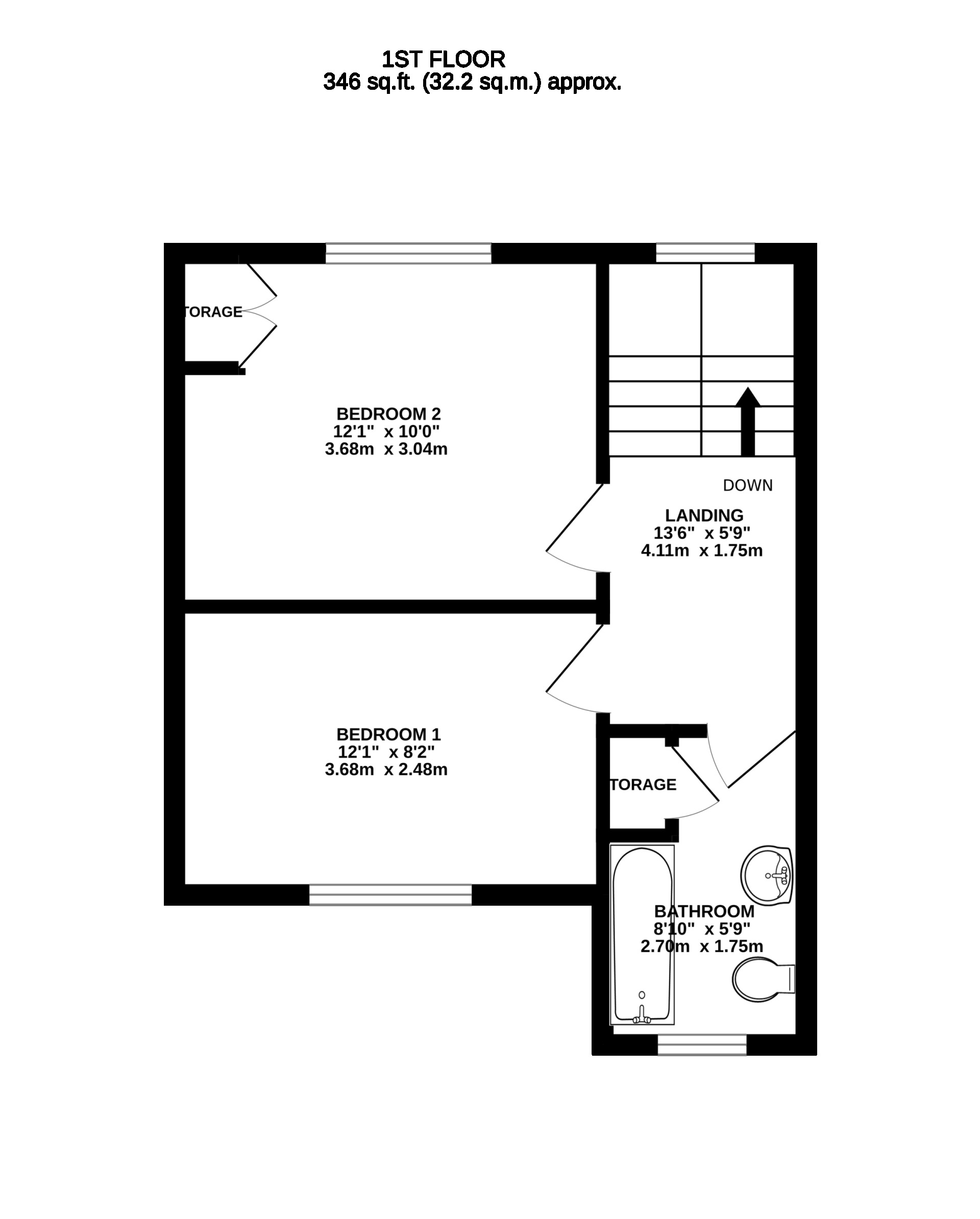 Floorplan — 18 Templar Terrace, Ramsey, IM8 3DP. — Plan 2 of 2