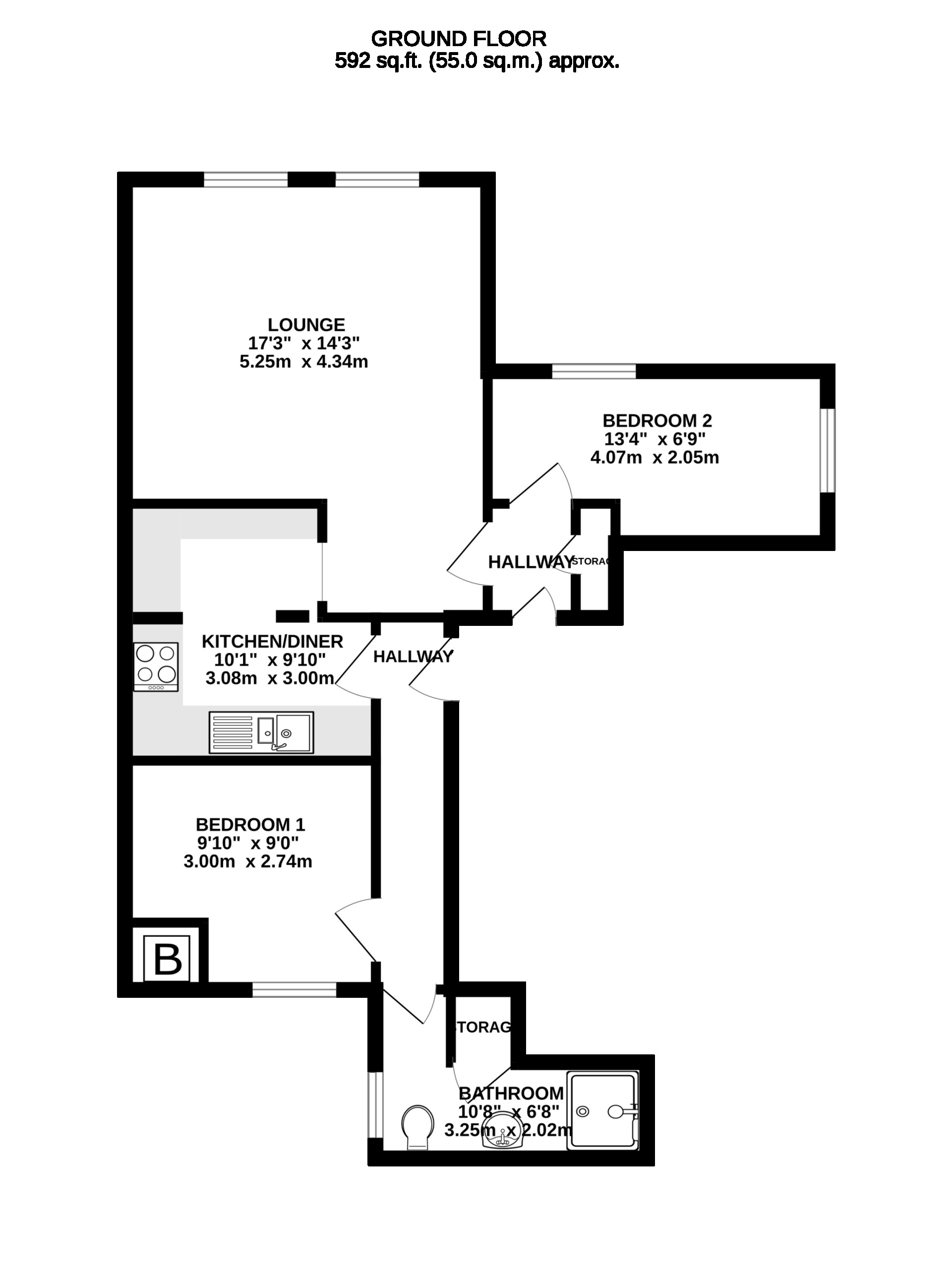 Floorplan — Apt. 4 Holmleigh, Brookhill Road, Ramsey, IM8 2HY.
