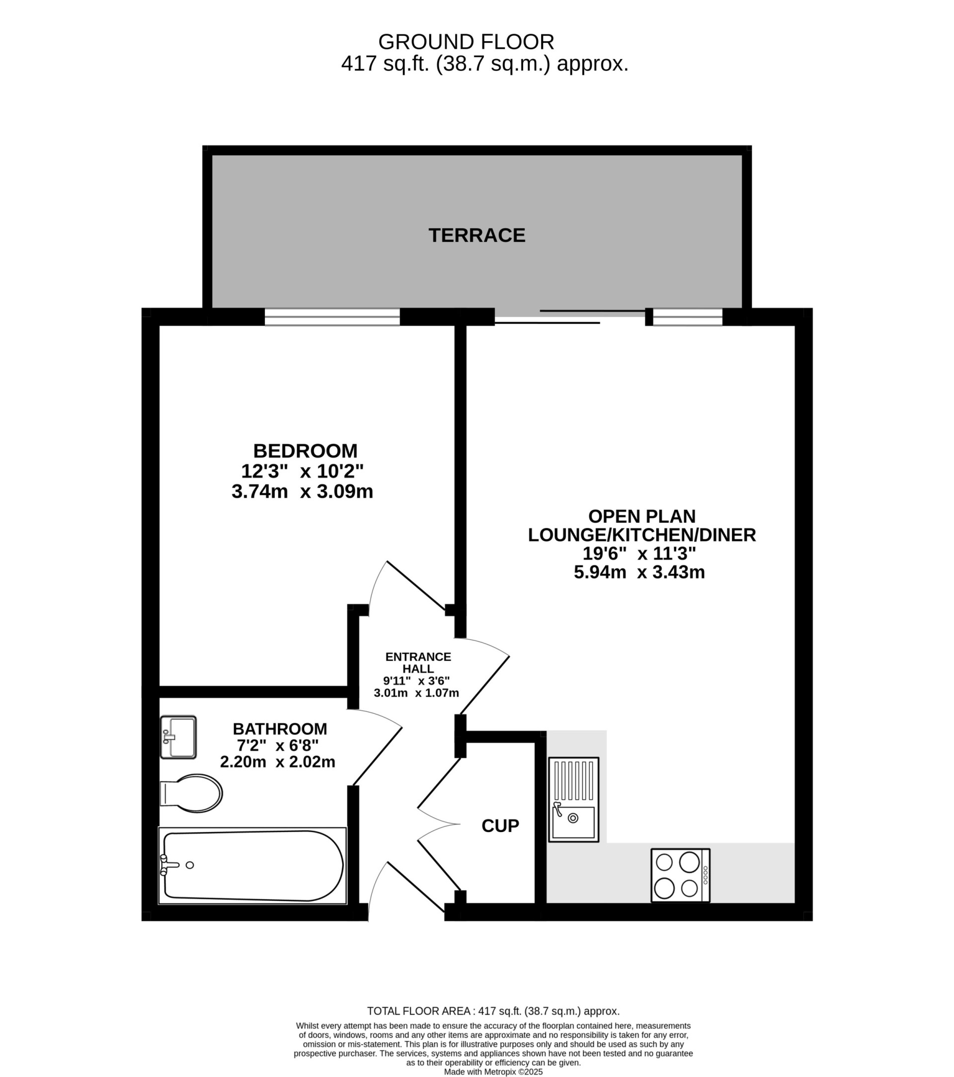 Floorplan — Apt. 41 Spectrum Apartments, Central Promenade, Douglas, IM2 4LL.