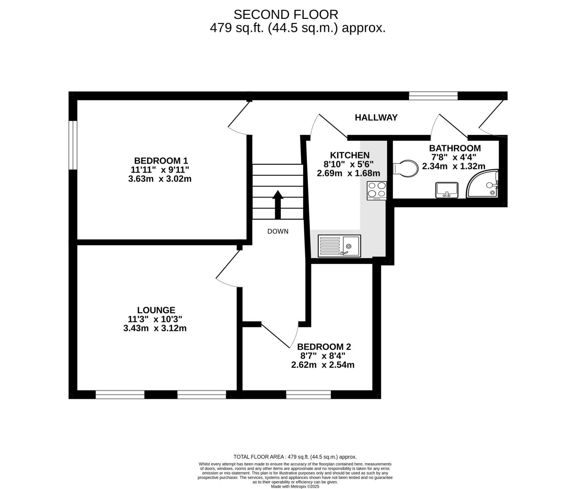 Floorplan — Apt. 5, 61 Bucks Road, Douglas, IM1 3EF.