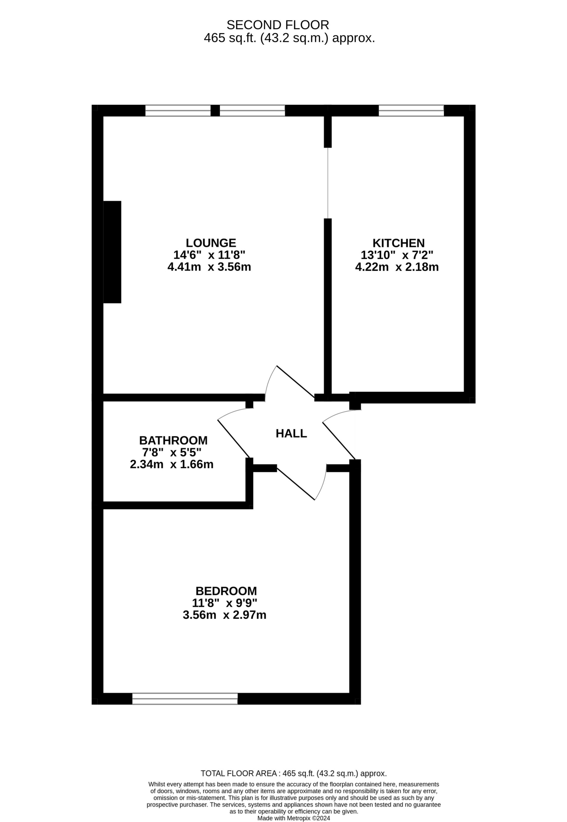 Floorplan — Apt. 3, 128 Bucks Road, Douglas, IM1 3AH.