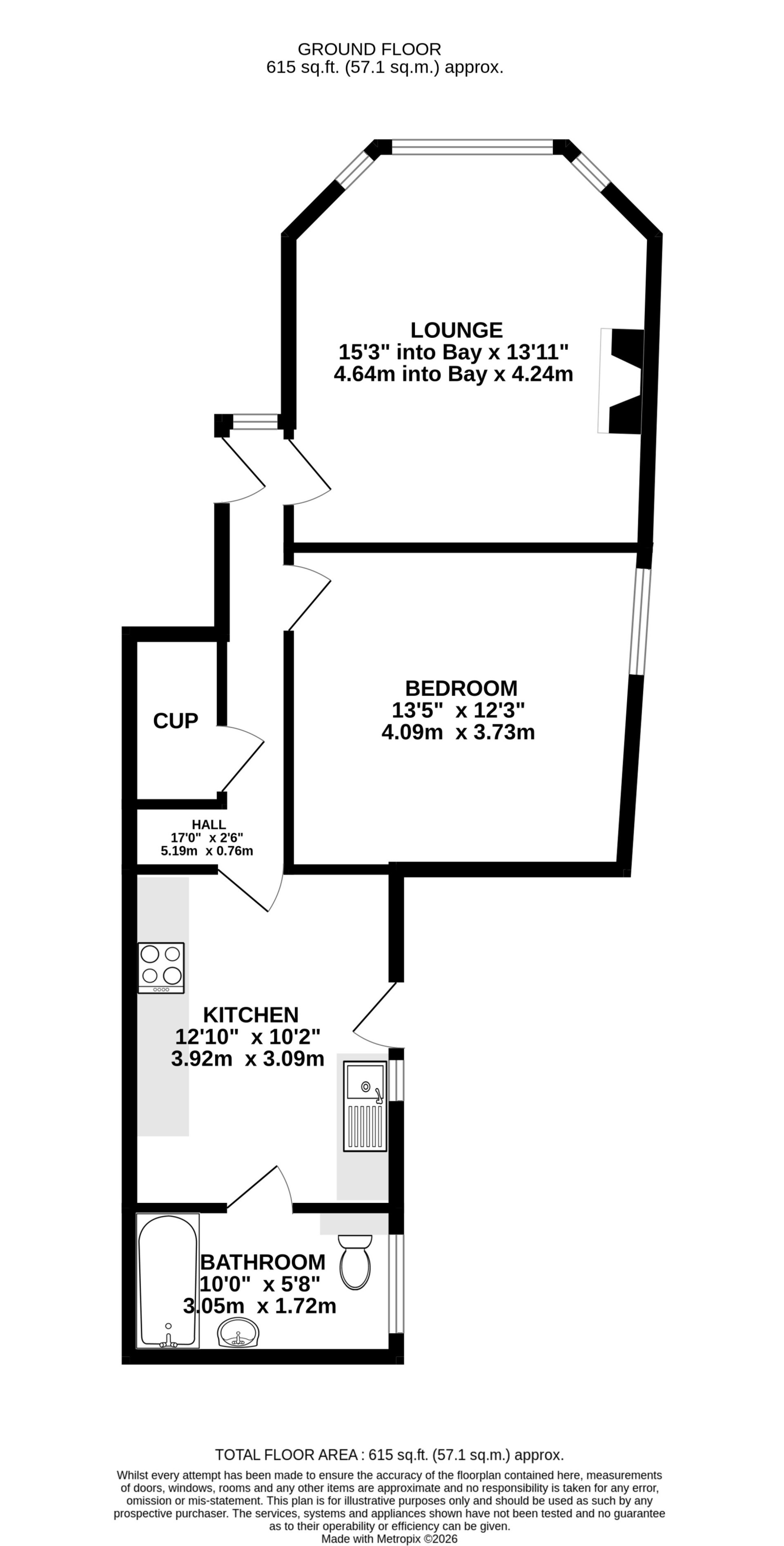 Floorplan — Apt. 1, 7 Royal Avenue West, Onchan, IM3 1HB.