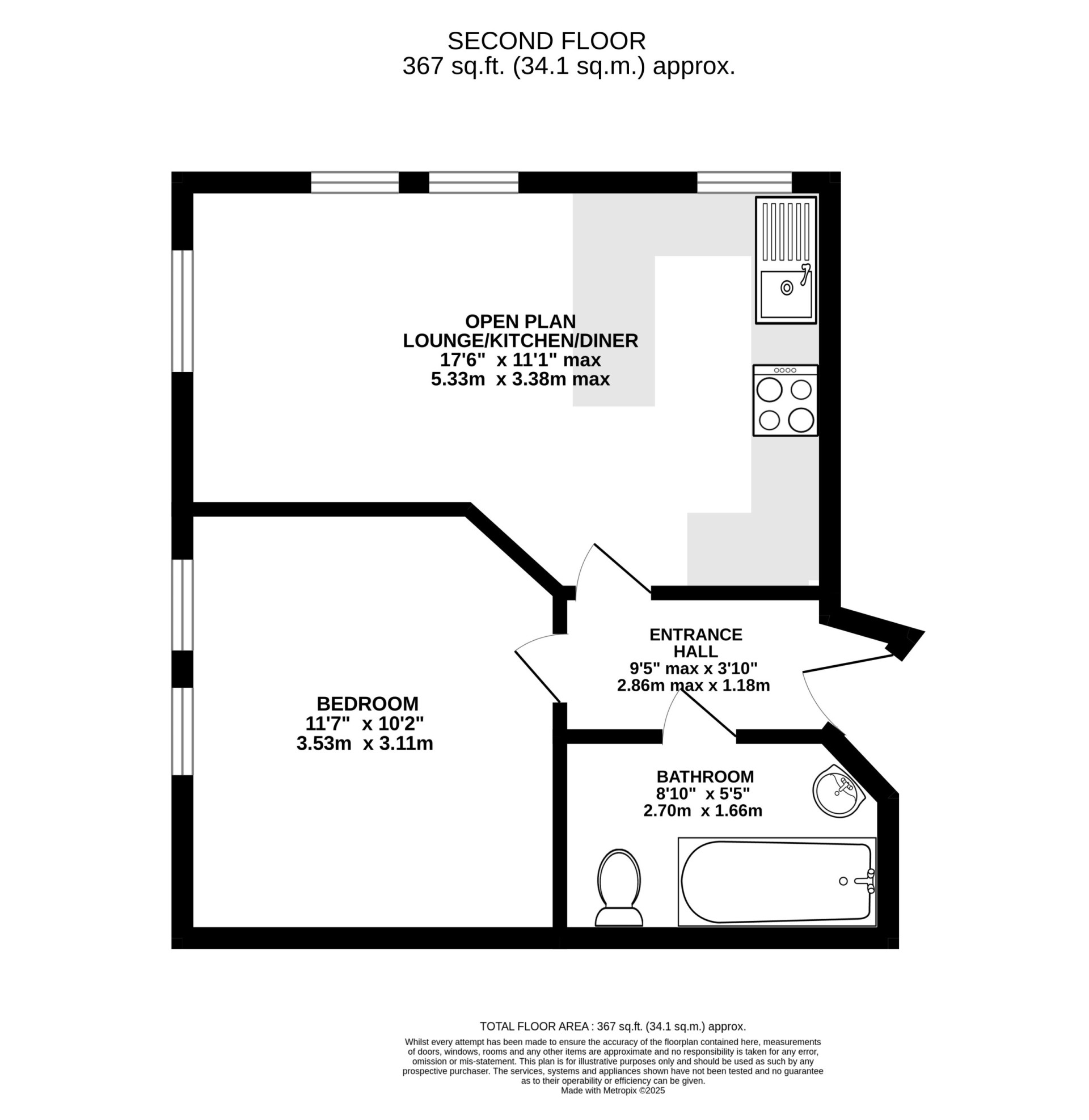 Floorplan — Apt. 6 Claymore Apartments, 16 Stanley View, Douglas, IM2 3JA.
