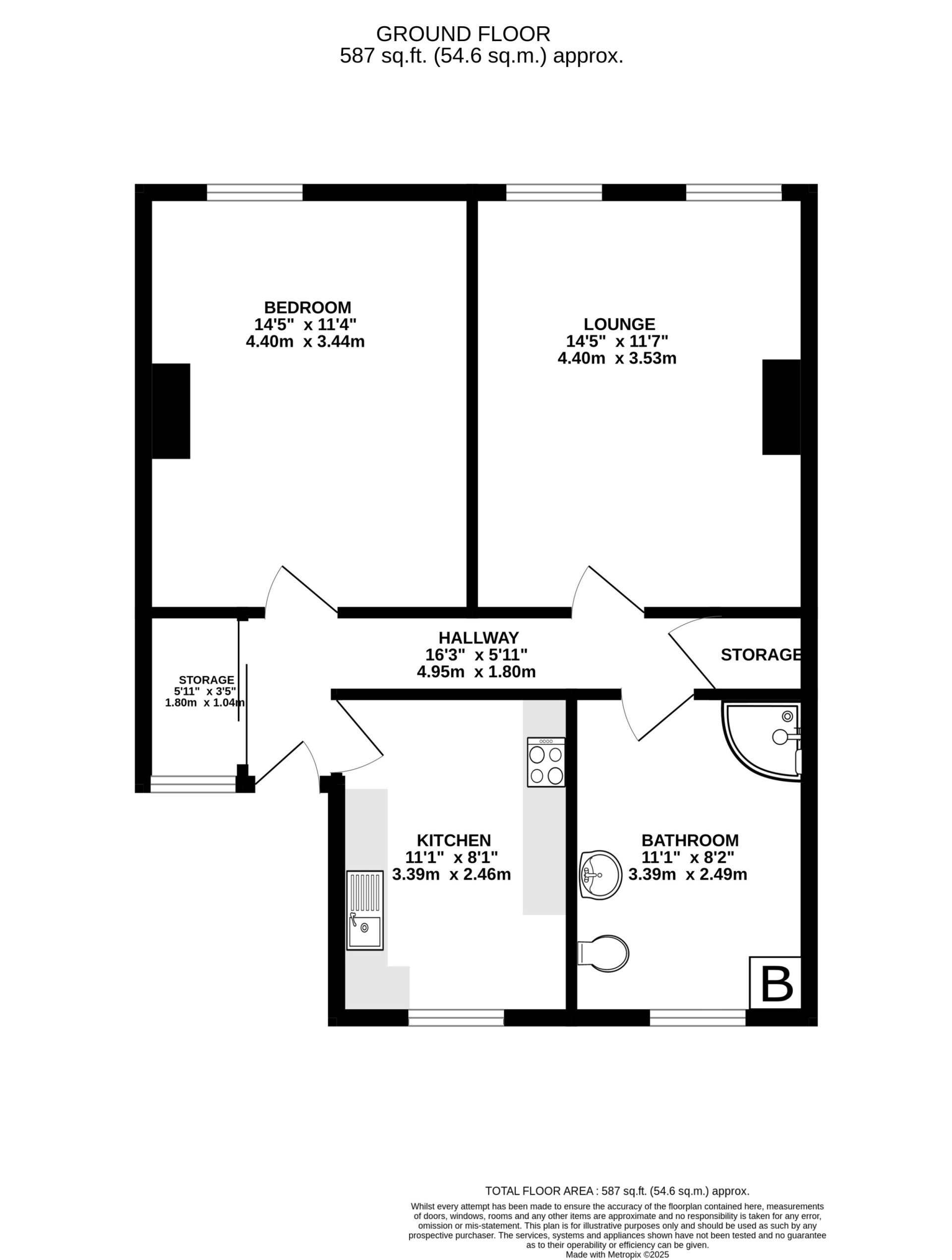 Floorplan — Flat 5, Viking House, Mooragh Promenade, Ramsey, IM8 3AG.