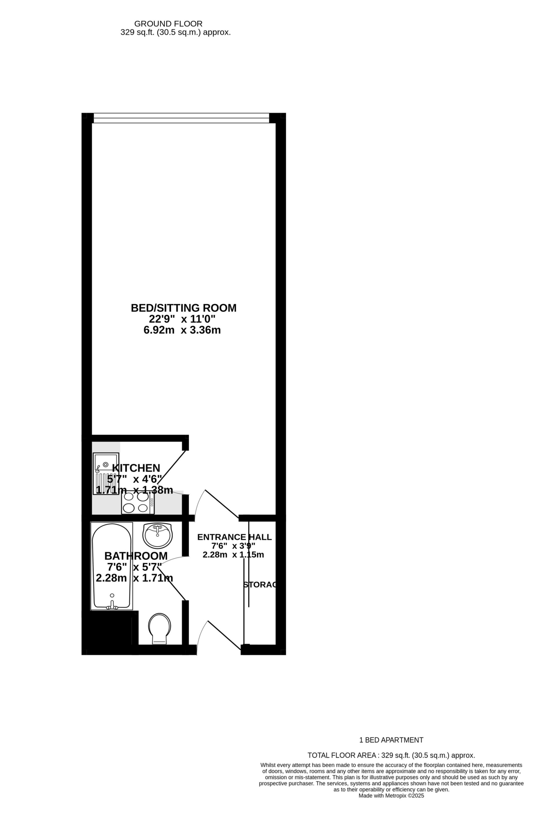 Floorplan — 110 St Pauls Apartments, St Pauls Square, Ramsey, IM8 1LE.