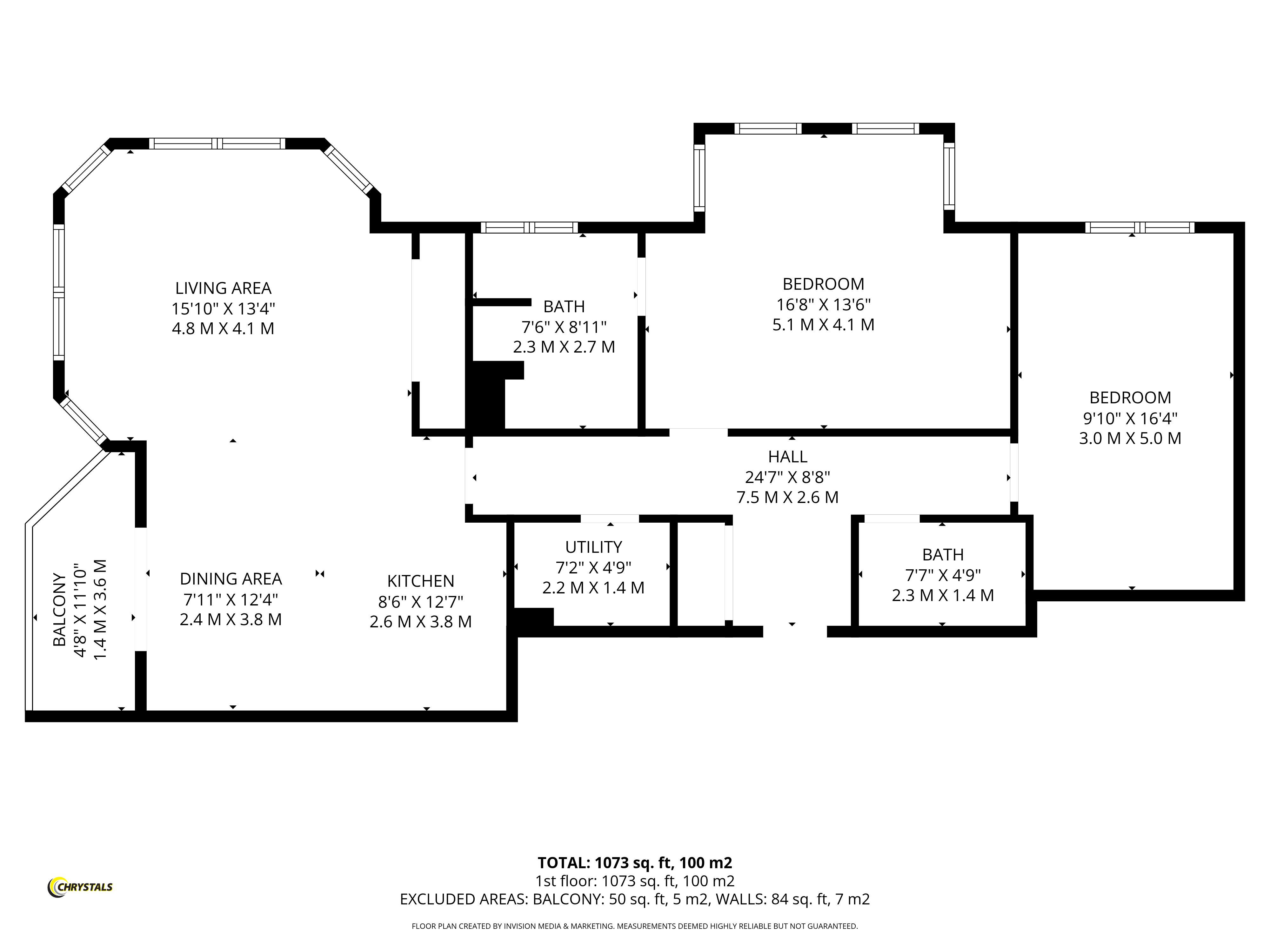 Floorplan — 9 Empress Apartments, Central Promenade, Douglas IM2 4EE.