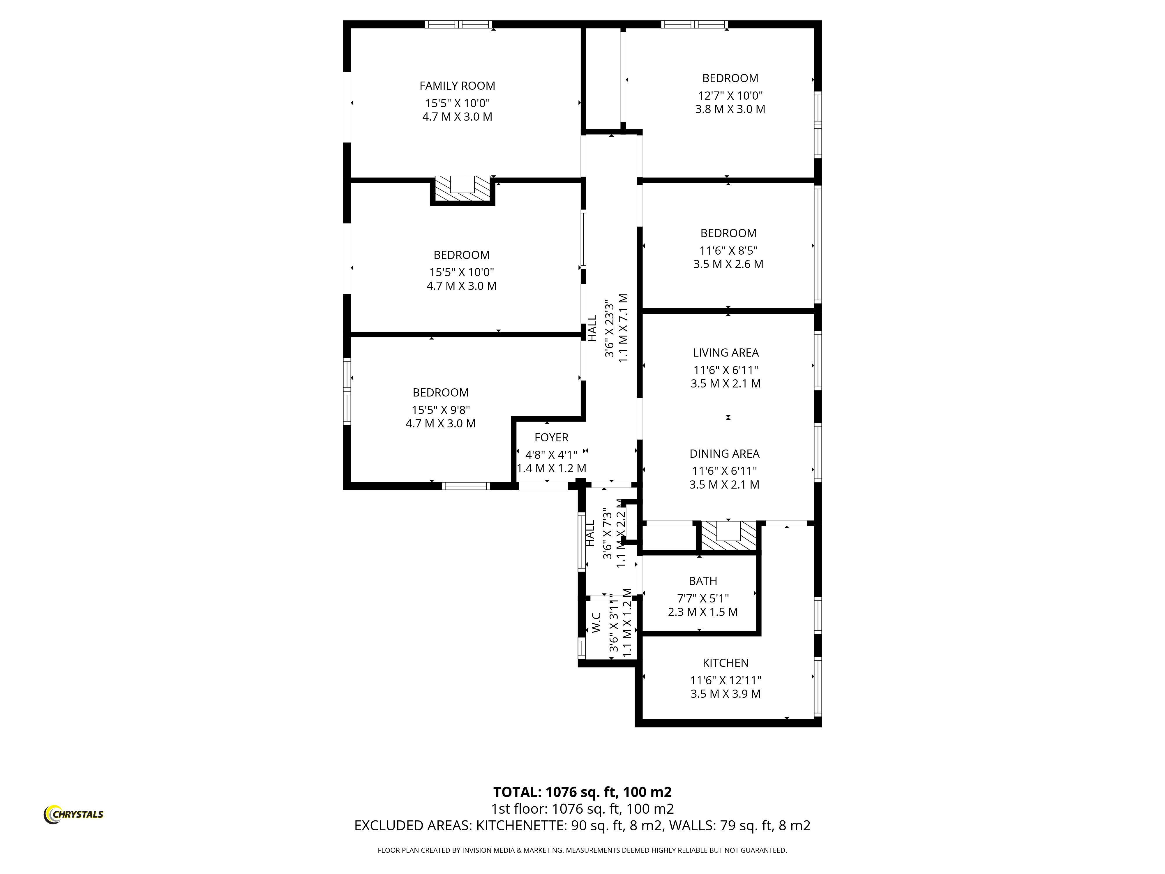 Floorplan — The Bungalow, West Baldwin IM4 5EU, Union Mills.