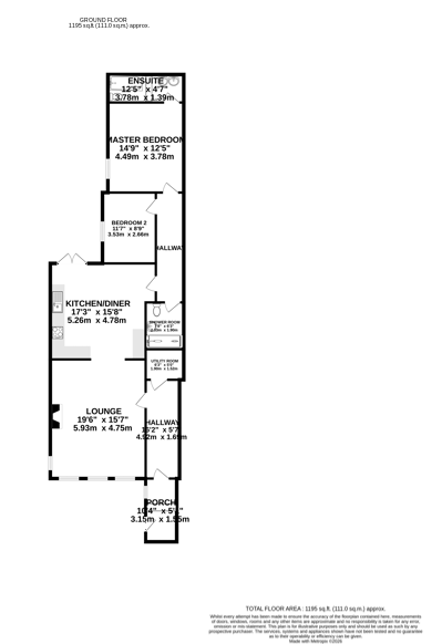Floorplan — The Garden Flat, 4 Athol House, Peel.