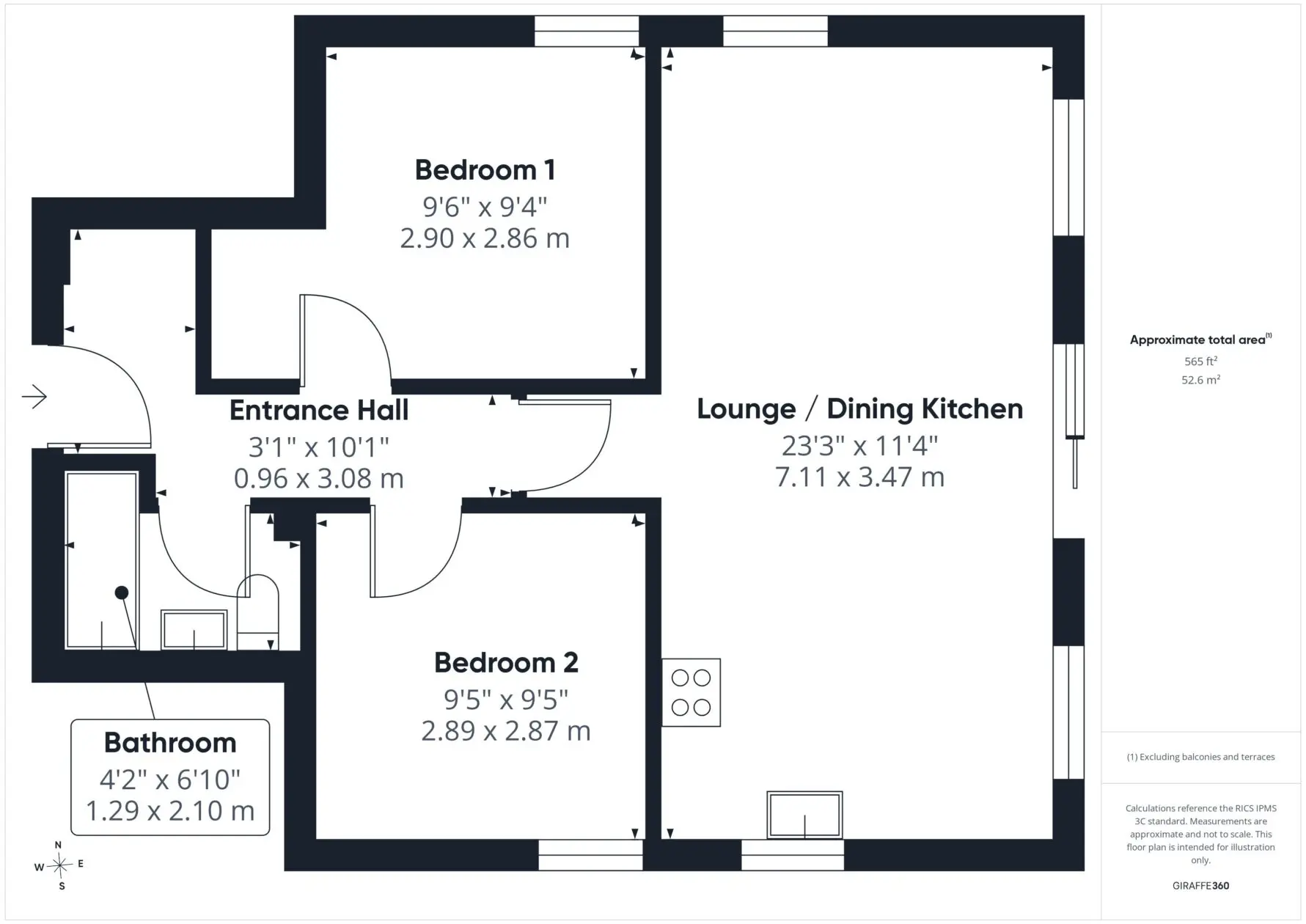 Floorplan — Apt 5, Villa Court, Castlemona Ave, IM2 4EA, Douglas.
