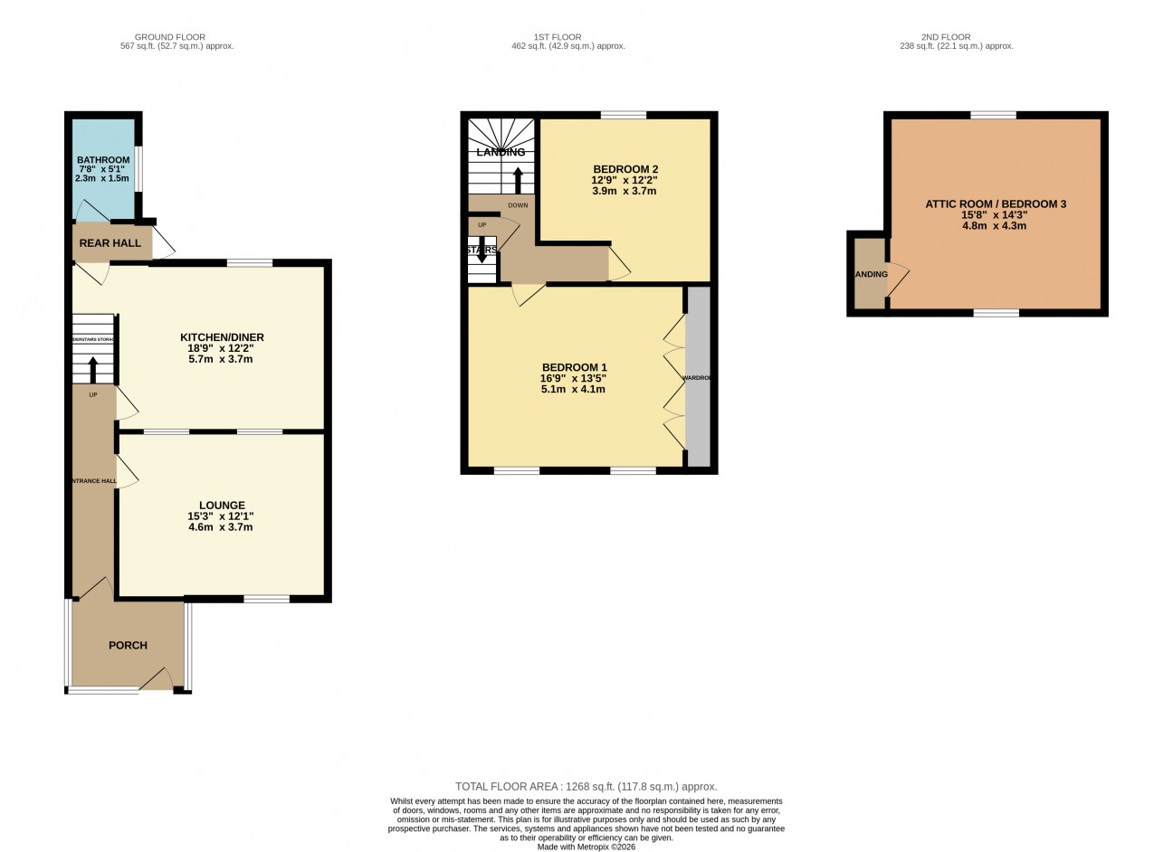 Floorplan — 4, Georges Terrace, Douglas, IM1 1AL.