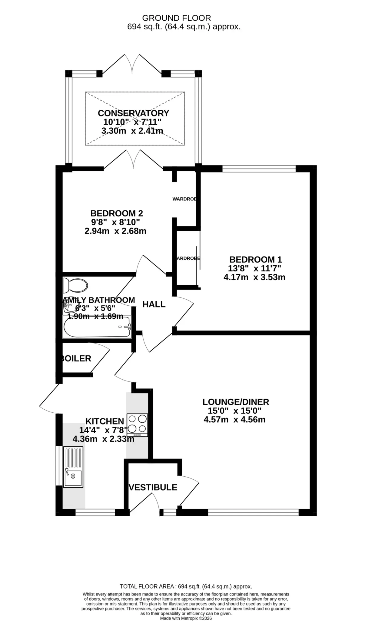 Floorplan — 12 Bowness Crescent, Onchan.