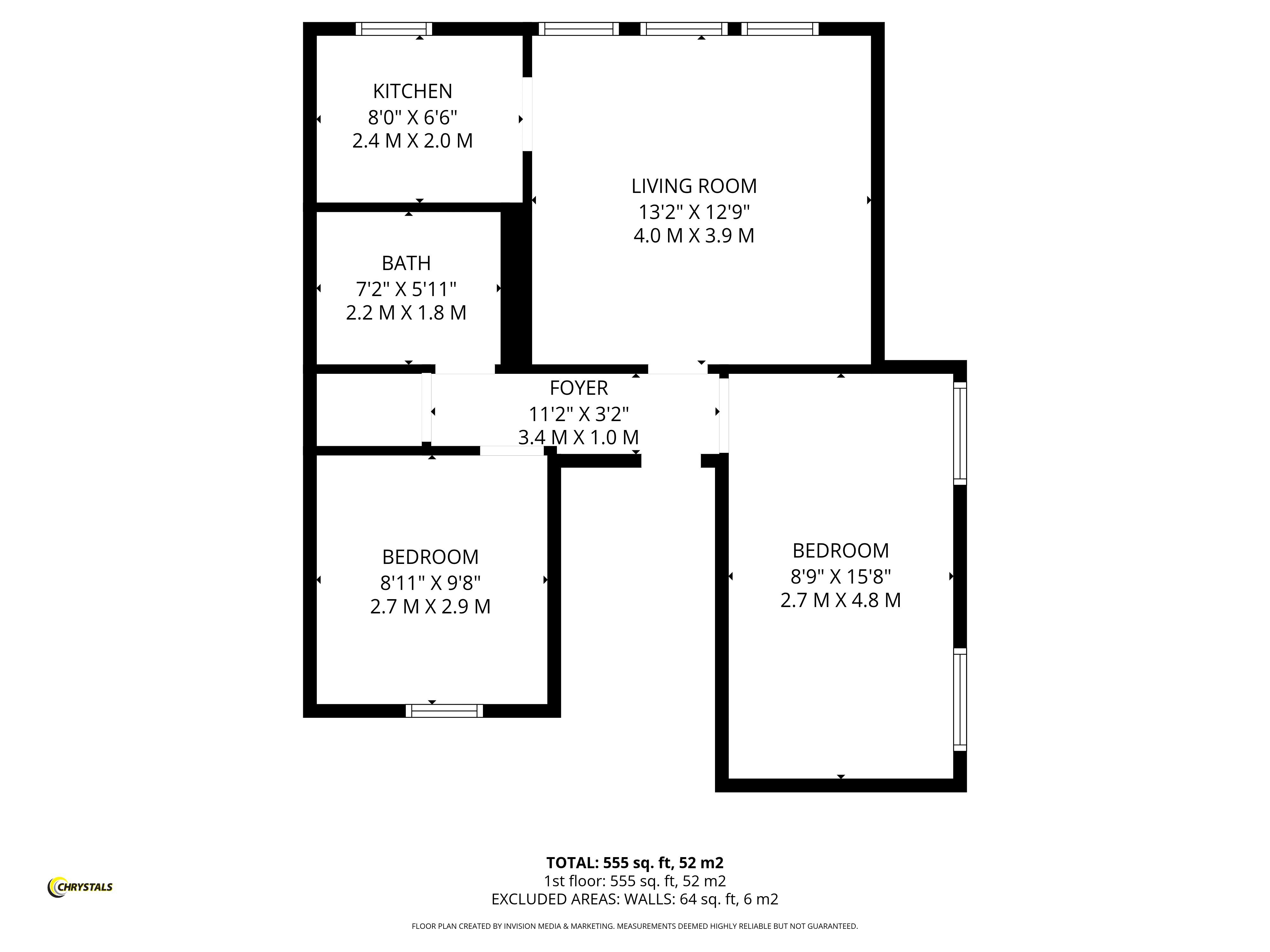 Floorplan — Flat 3, 8 Raphael Road, Douglas IM1 3EH.