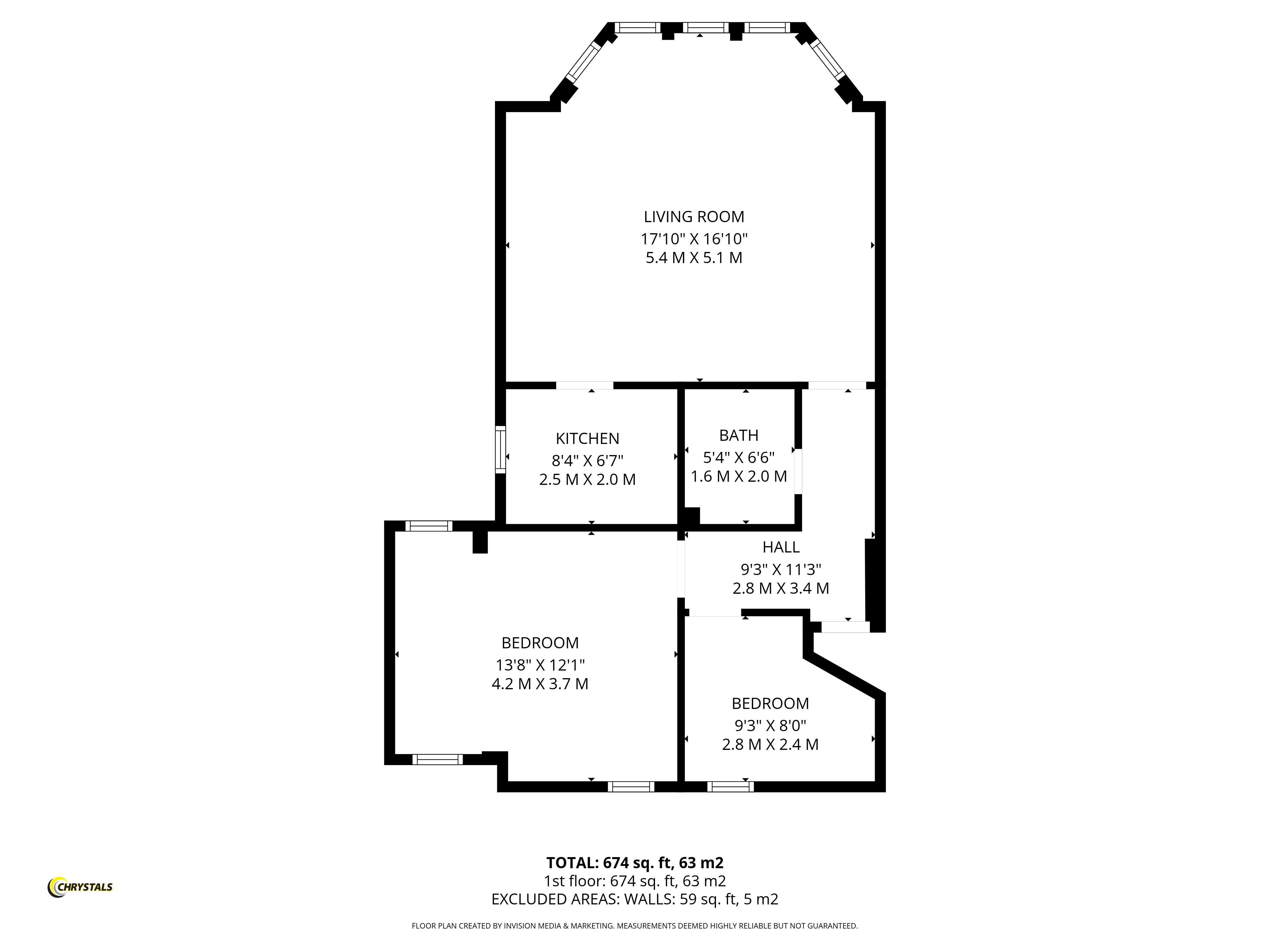 Floorplan — 6 Falcon Cliff Apartments, Douglas IM2 4LD.