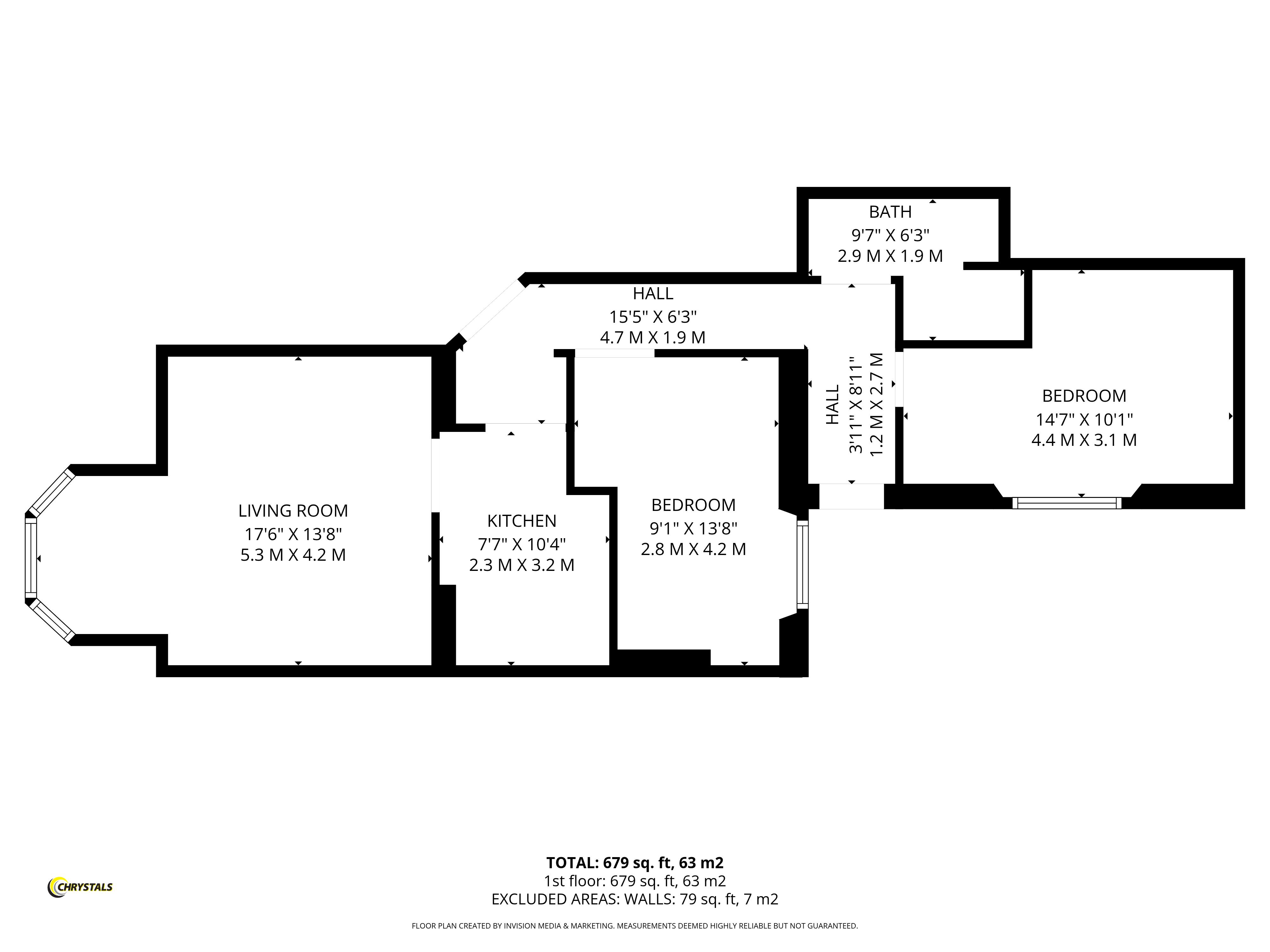 Floorplan — Flat 1, 11 Windsor Road, Douglas IM1 3LD.