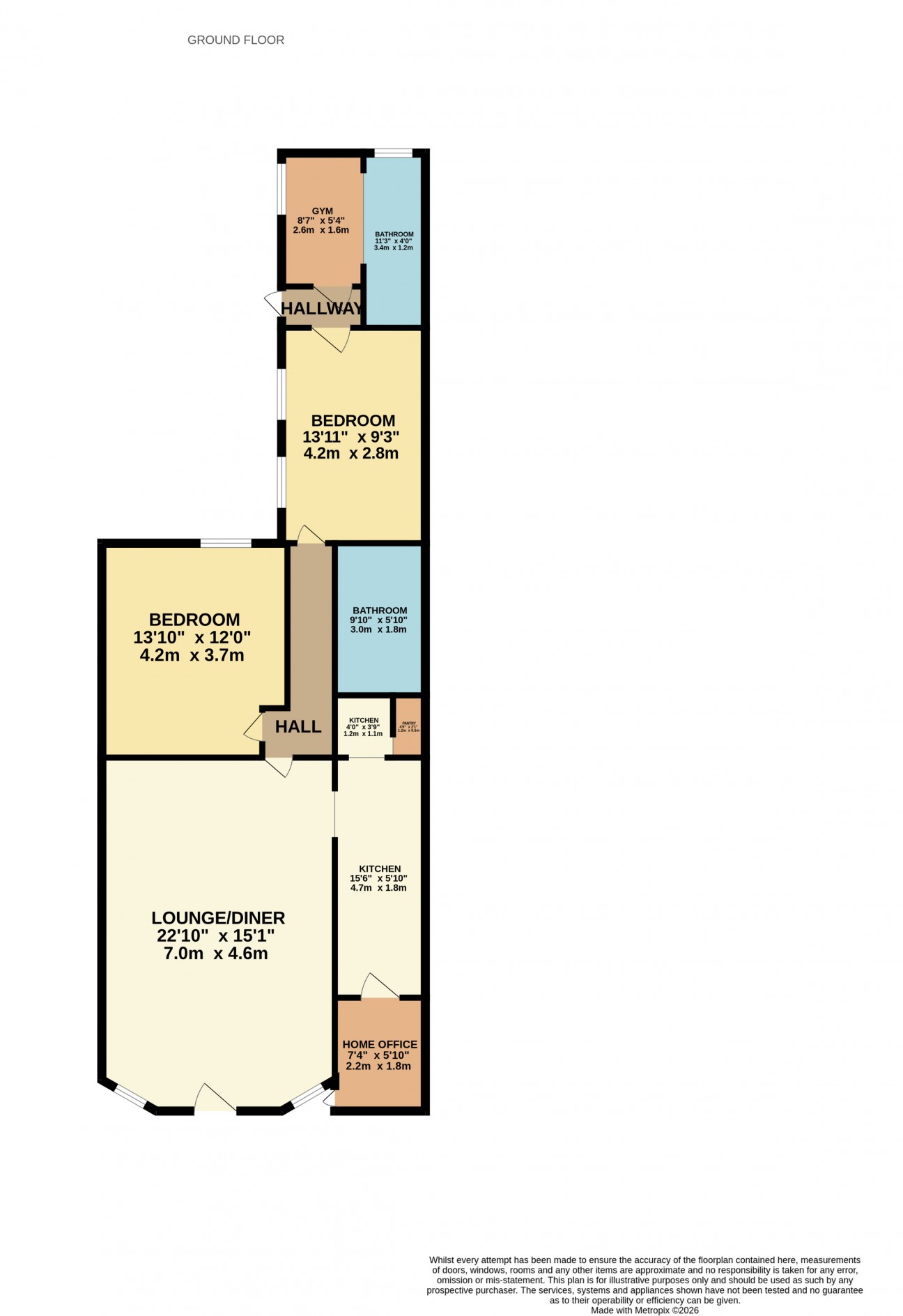 Floorplan — Clybane, Flat 10, Mooragh Promenade, Ramsey, IM8 3BA.