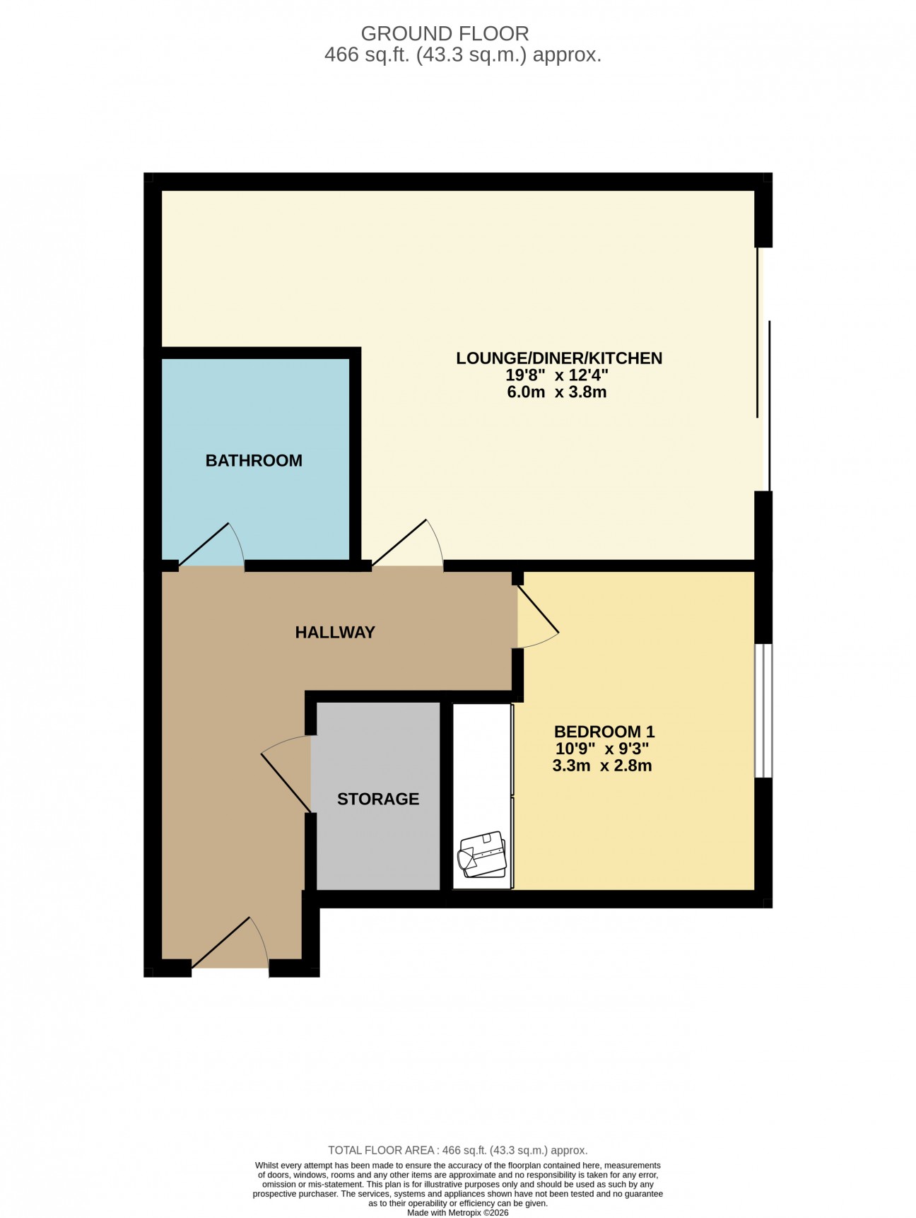 Floorplan — 8 Queens Apartments, Palace Terrace, Douglas, IM2 4NX.