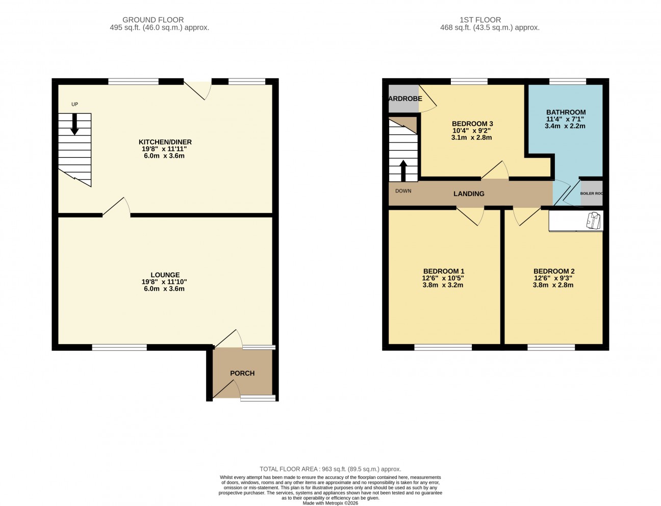 Floorplan — 39, Wybourn Grove, Onchan, Isle of Man, IM3 4AU.