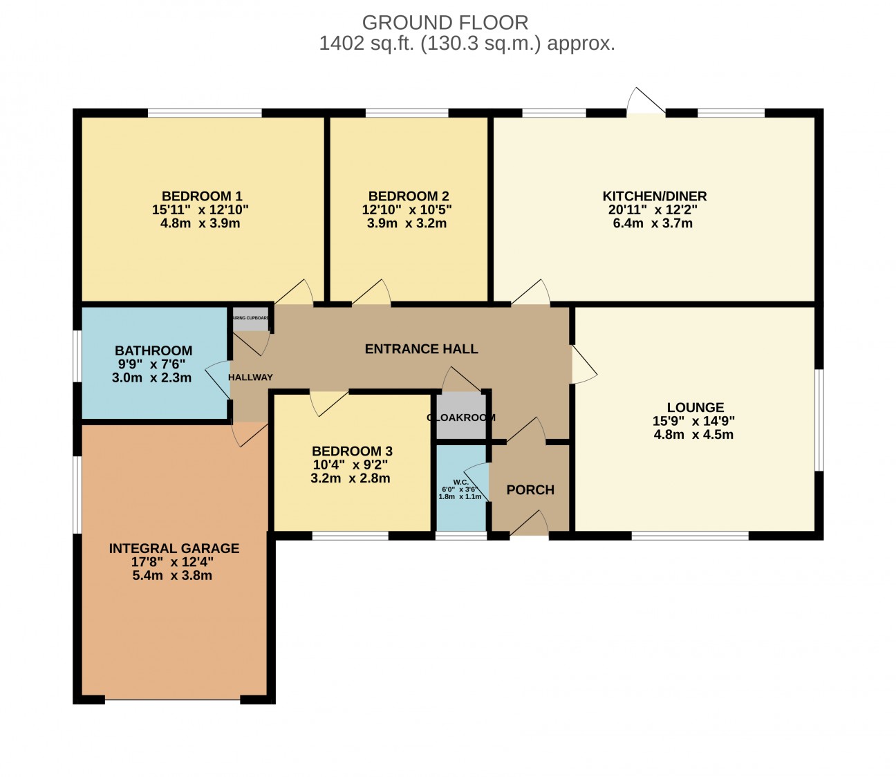 Floorplan — 92, Ballagarey Road, Glen Vine, Isle of Man, IM4 4EU.