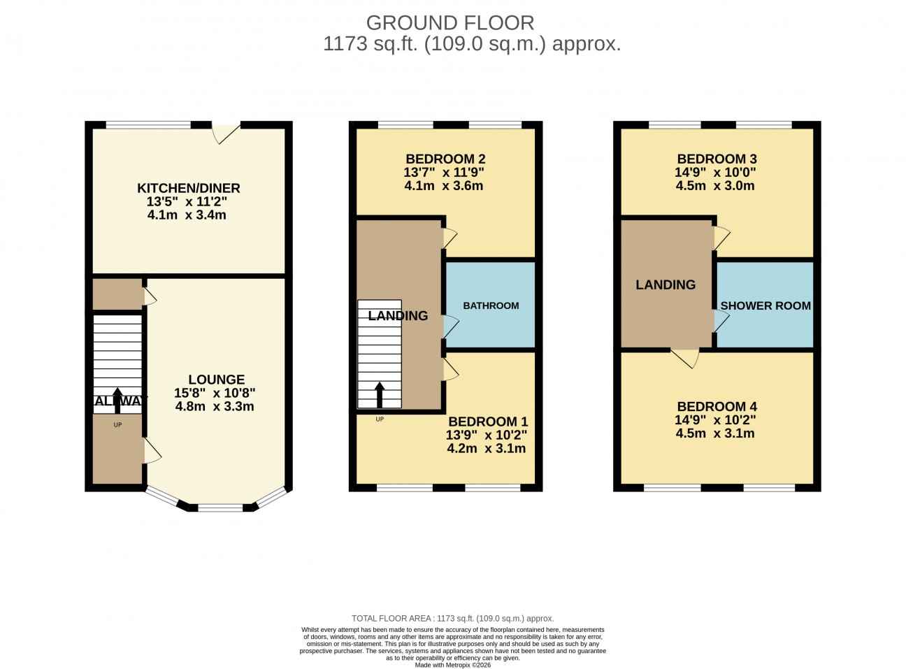 Floorplan — 14, Glen Falcon Terrace, Douglas, IM2 3HR.
