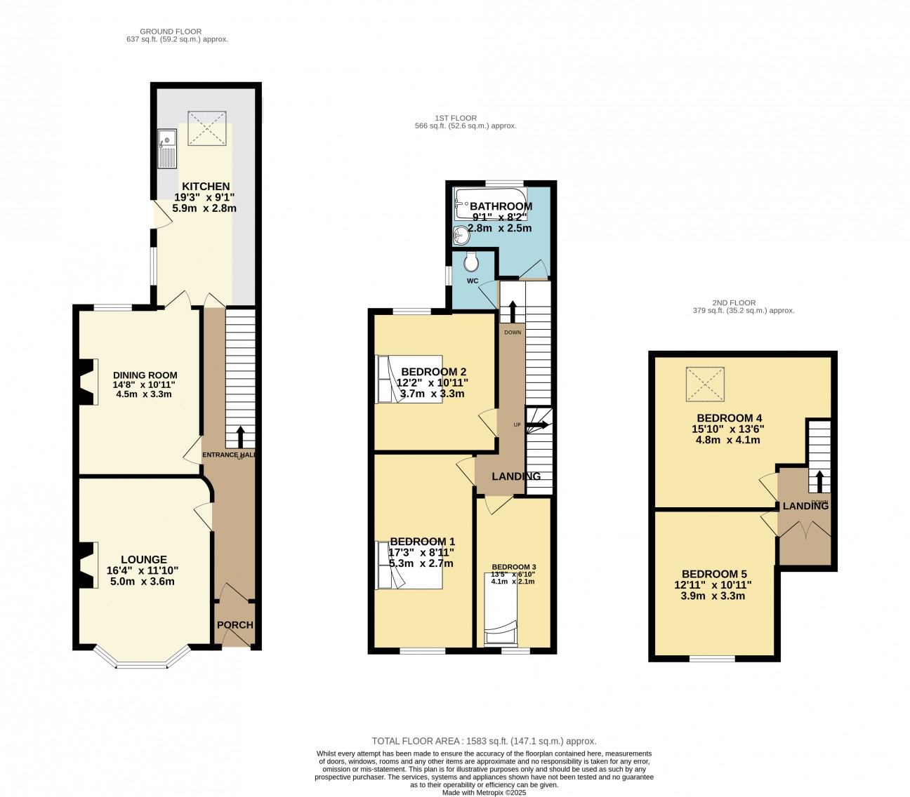 Floorplan — 7, Brighton Terrace, Douglas, IM1 4AP.