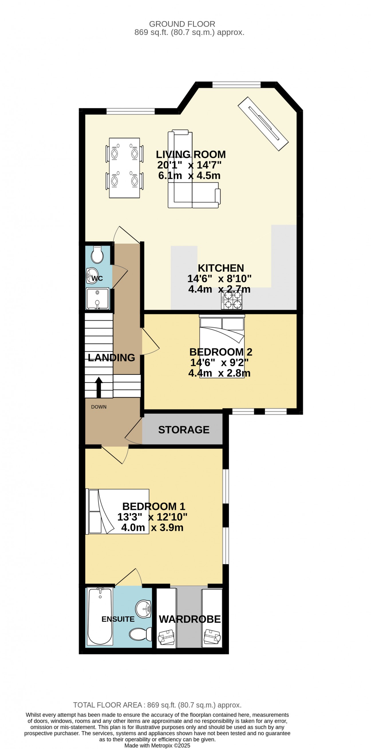 Floorplan — Empress Apartments, Flat 5, 9, Empress Drive, Douglas, IM2 4LQ.