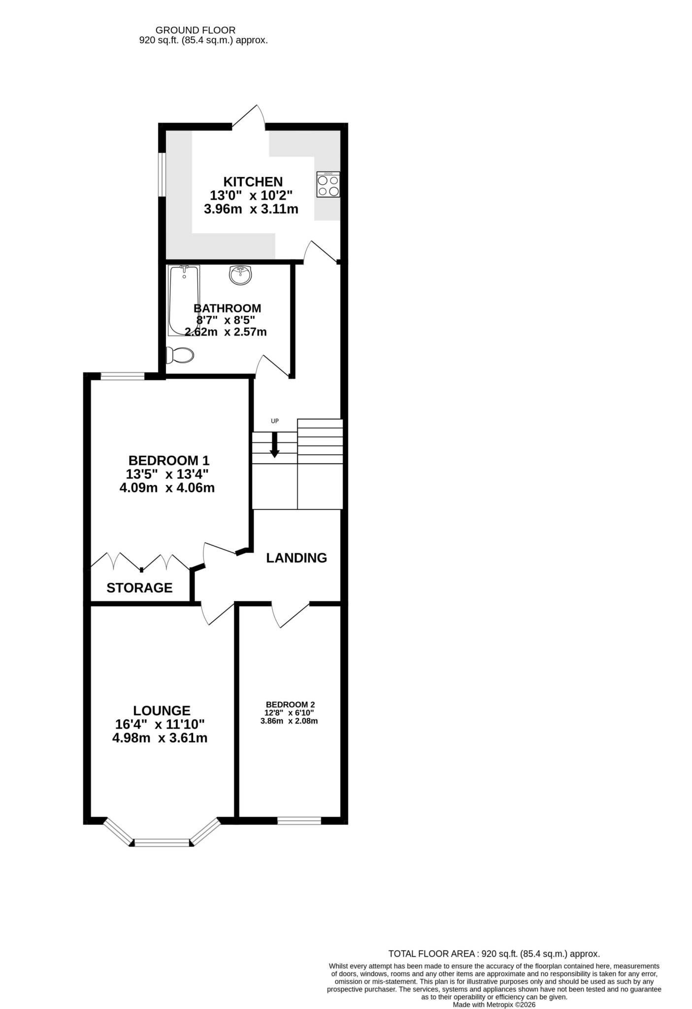 Floorplan — Apartment 3, 29 Royal Avenue West, Onchan.