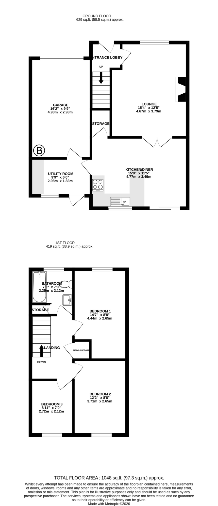 Floorplan — 65 Governors Hill, Douglas.